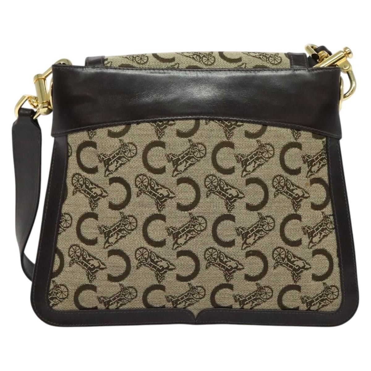 Celine CELINE C Sulky Shoulder Bag Canvas Beige Gold Size ONE SIZE - 3 Thumbnail