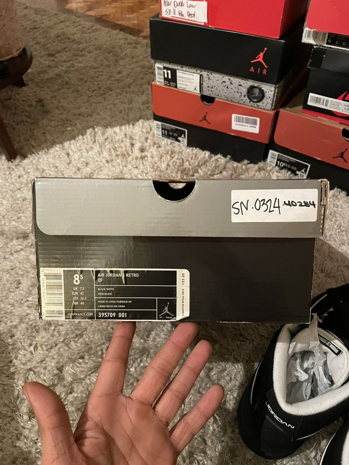 Jordan Brand Jordan 2 QF Black White Size US 8.5 / EU 41-42 - 12 Thumbnail