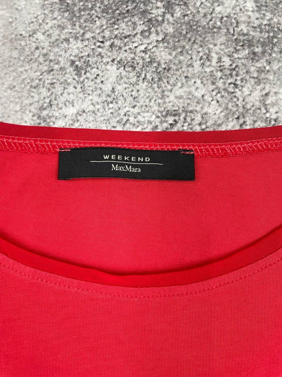 Weekend Max Mara Max Mara Weekend Women T-Shirt Red Short Sleeve Basic Top Size S / US 4 / IT 40 - 3 Thumbnail