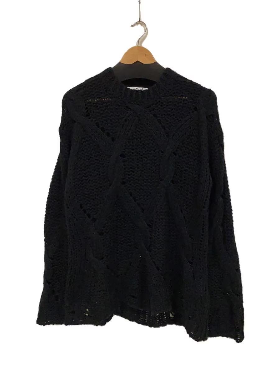 image of Acne Studios Mohair Cable Knit Sweater in Black, Men's (Size Large)