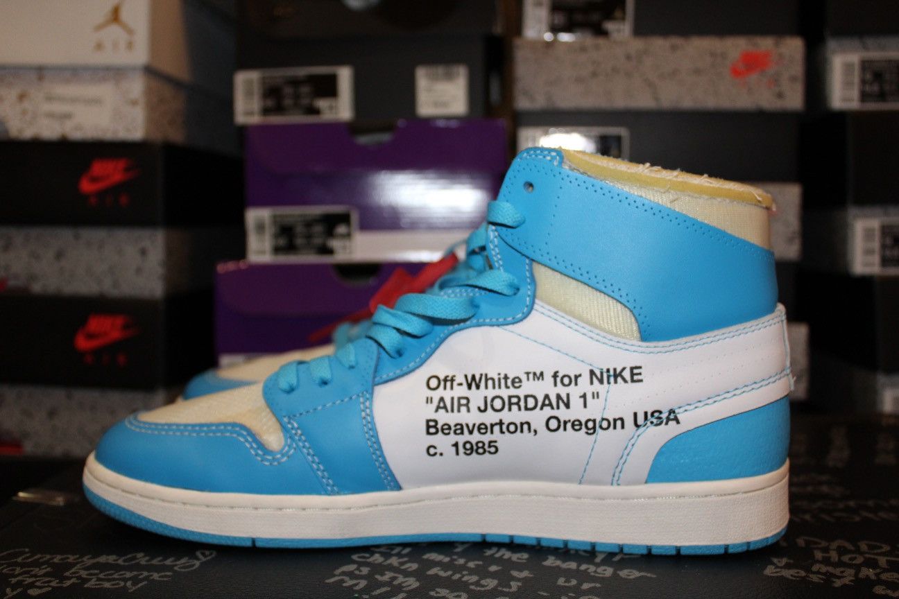 Nike × Off-White Off-white x Air Jordan 1 Retro High OG 'UNC' AQ0818-148 Size US 12 / EU 45 - 7 Thumbnail