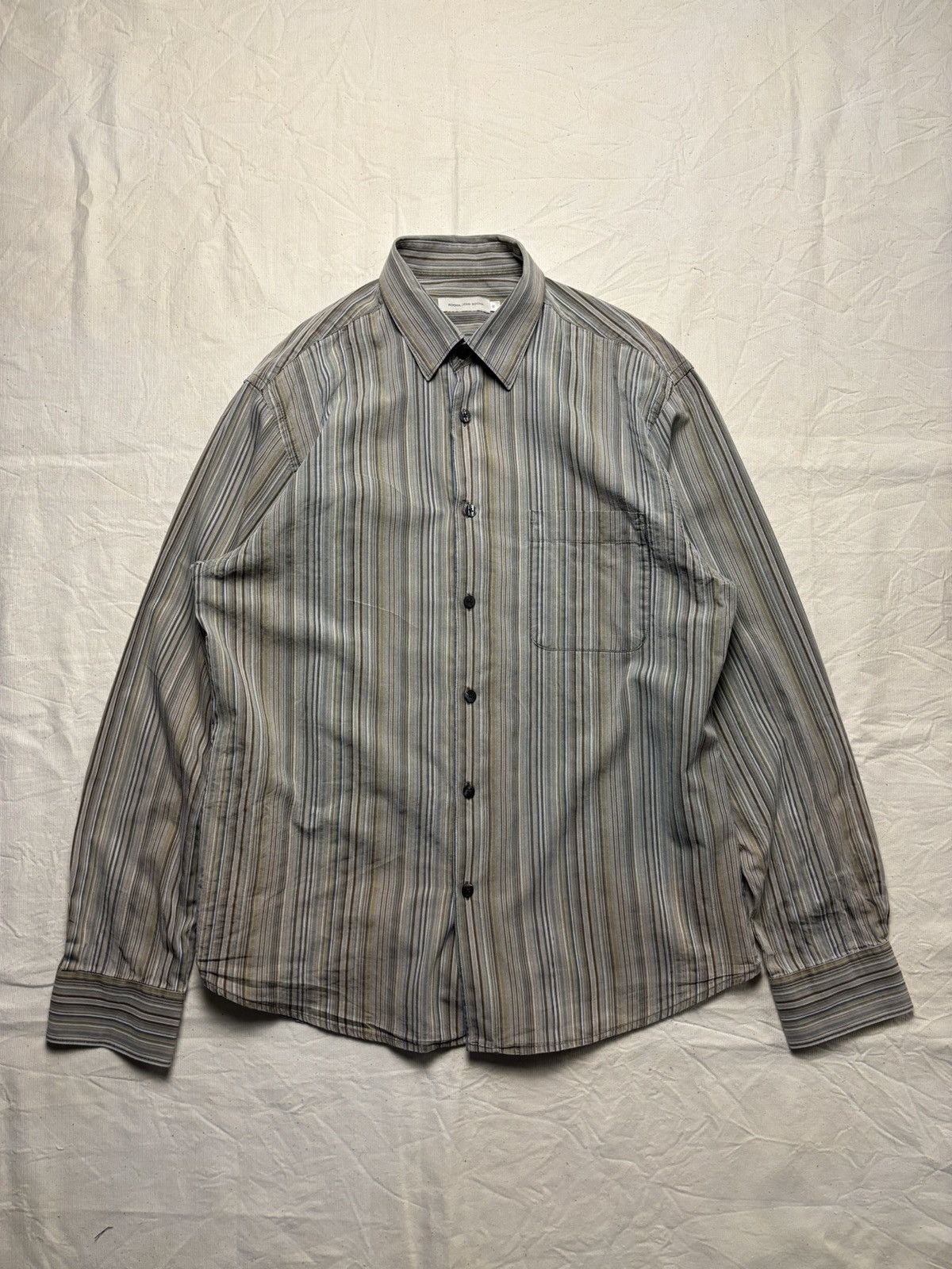 Designer × Japanese Brand Vintage Rocha John Rocha Striped Shirt Size US M / EU 48-50 / 2 - 1 Thumbnail