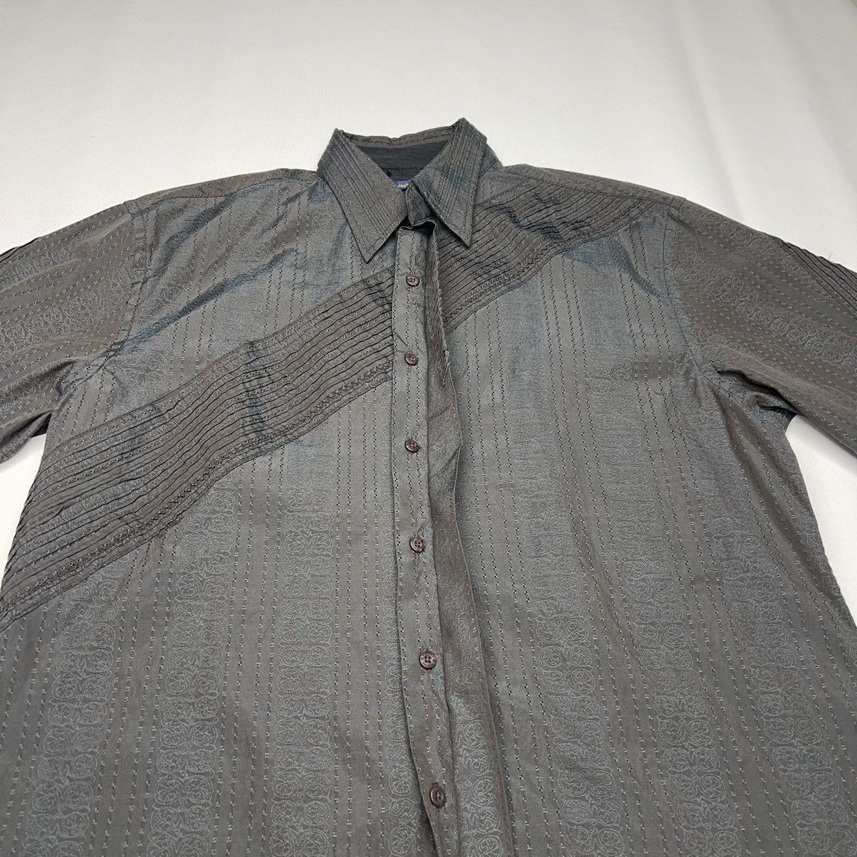 English Laundry English Laundry Christopher Wicks Shirt Brown Embroidered Size US XXL / EU 58 / 5 - 5 Thumbnail