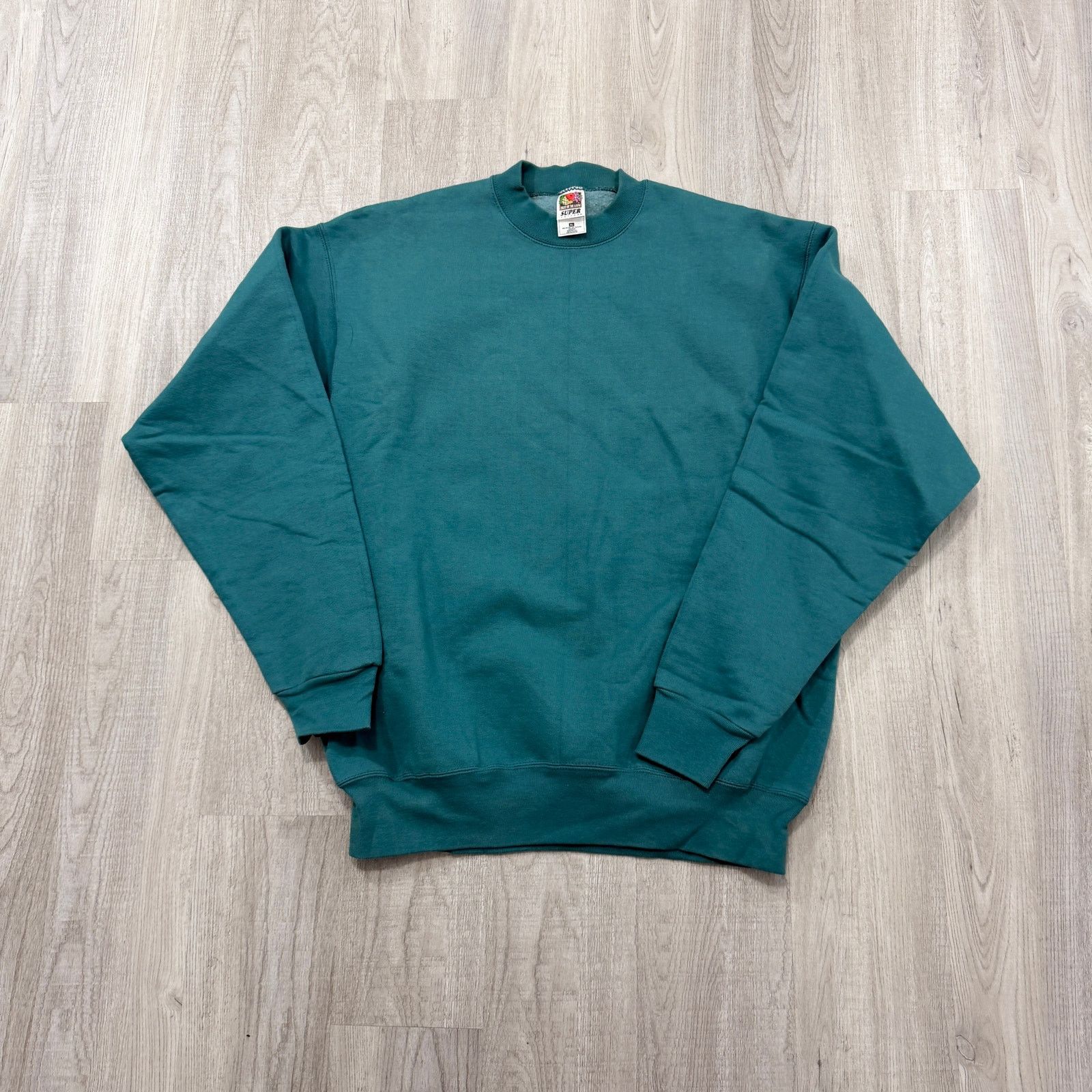 Fruit Of The Loom Vintage Fruit of The Loom Sweatshirt Extra Large Teal Green Size US XL / EU 56 / 4 - 1 Thumbnail