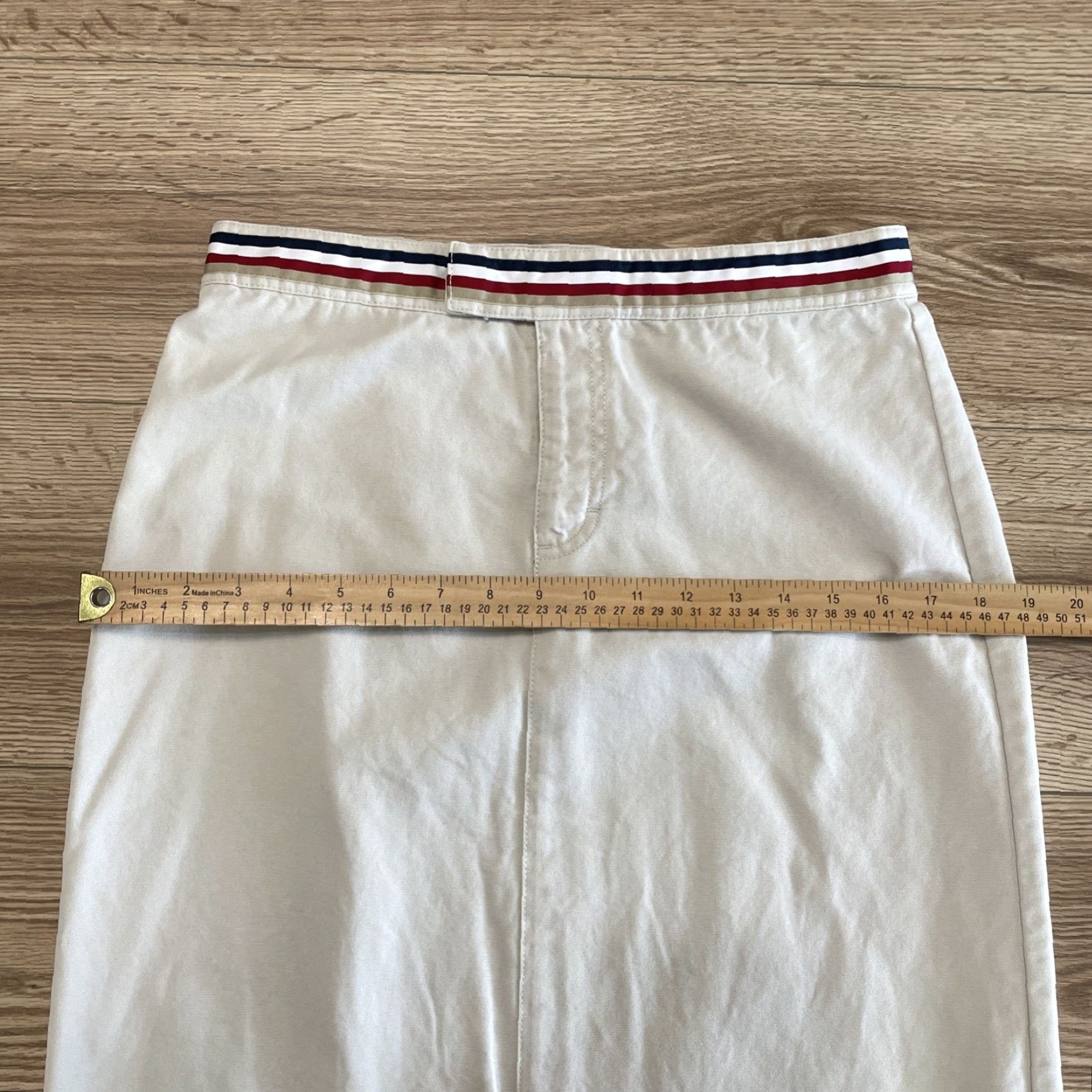 Tommy Hilfiger VINTAGE Tommy Hilfiger Women's Skirt Size 4 Knee Length A-Line Tan Cotton Pockets Size 27" / US 4 / IT 40 - 5 Thumbnail