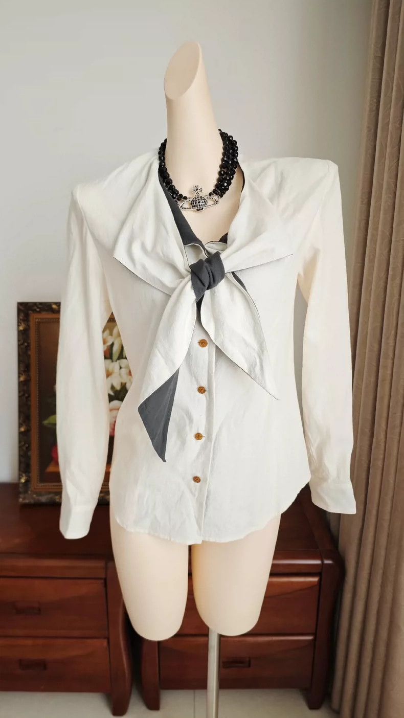 Vivienne Westwood Vivienne Westwood size2 French elegant bow-tied shirt Size M / US 6-8 / IT 42-44 - 6 Thumbnail