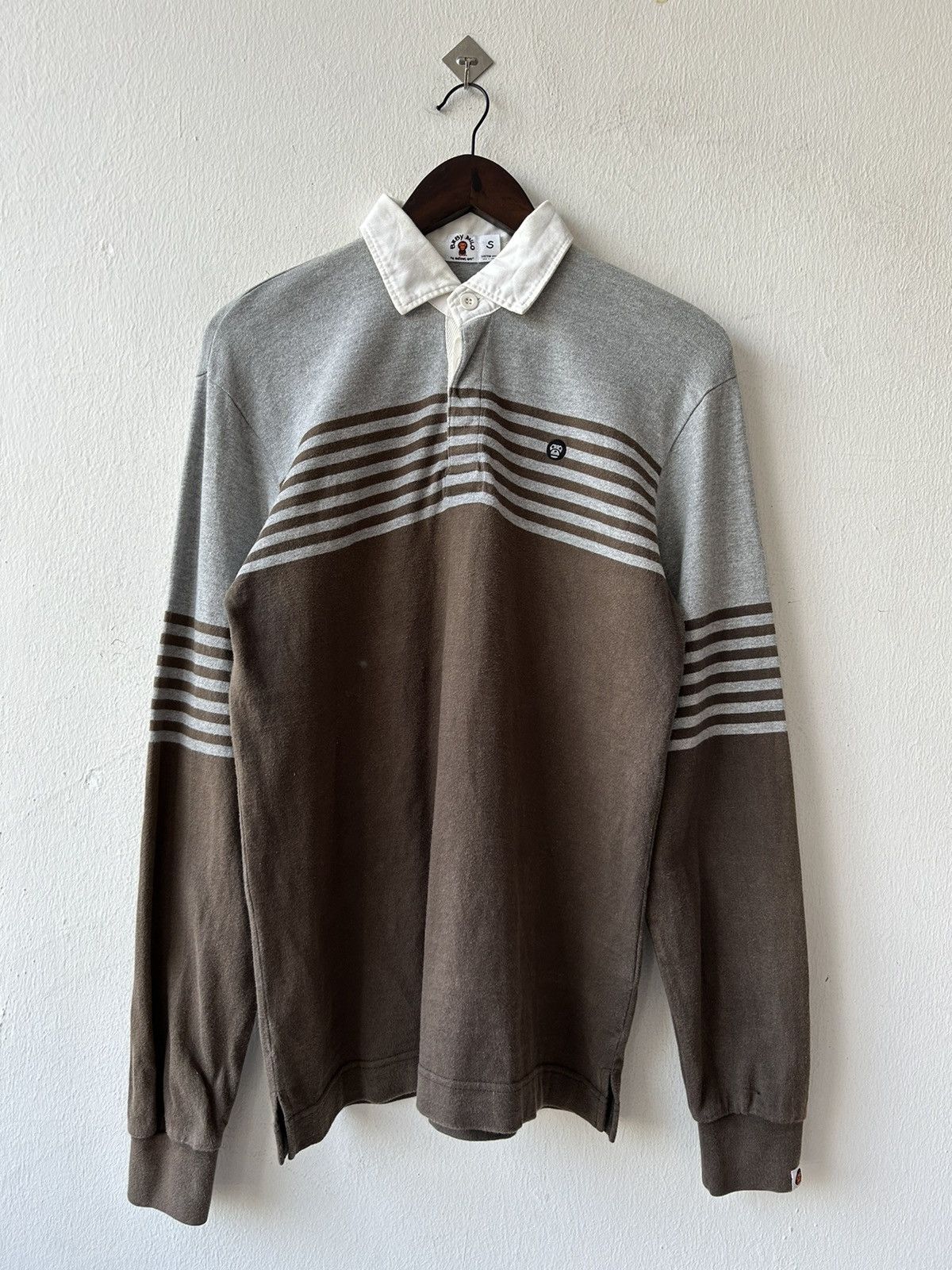 Bape Baby Milo Logo Brown Stripe Long Sleeve Size US S / EU 44-46 / 1 - 2 Thumbnail