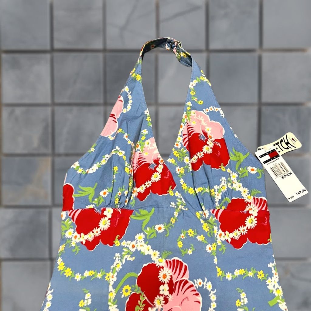 Tommy Hilfiger Tommy Hilfiger Dress Womens Small Halter Floral Blue Mini Dress, Womens, Small, Blue, Mini Size S / US 4 / IT 40 - 1 Thumbnail