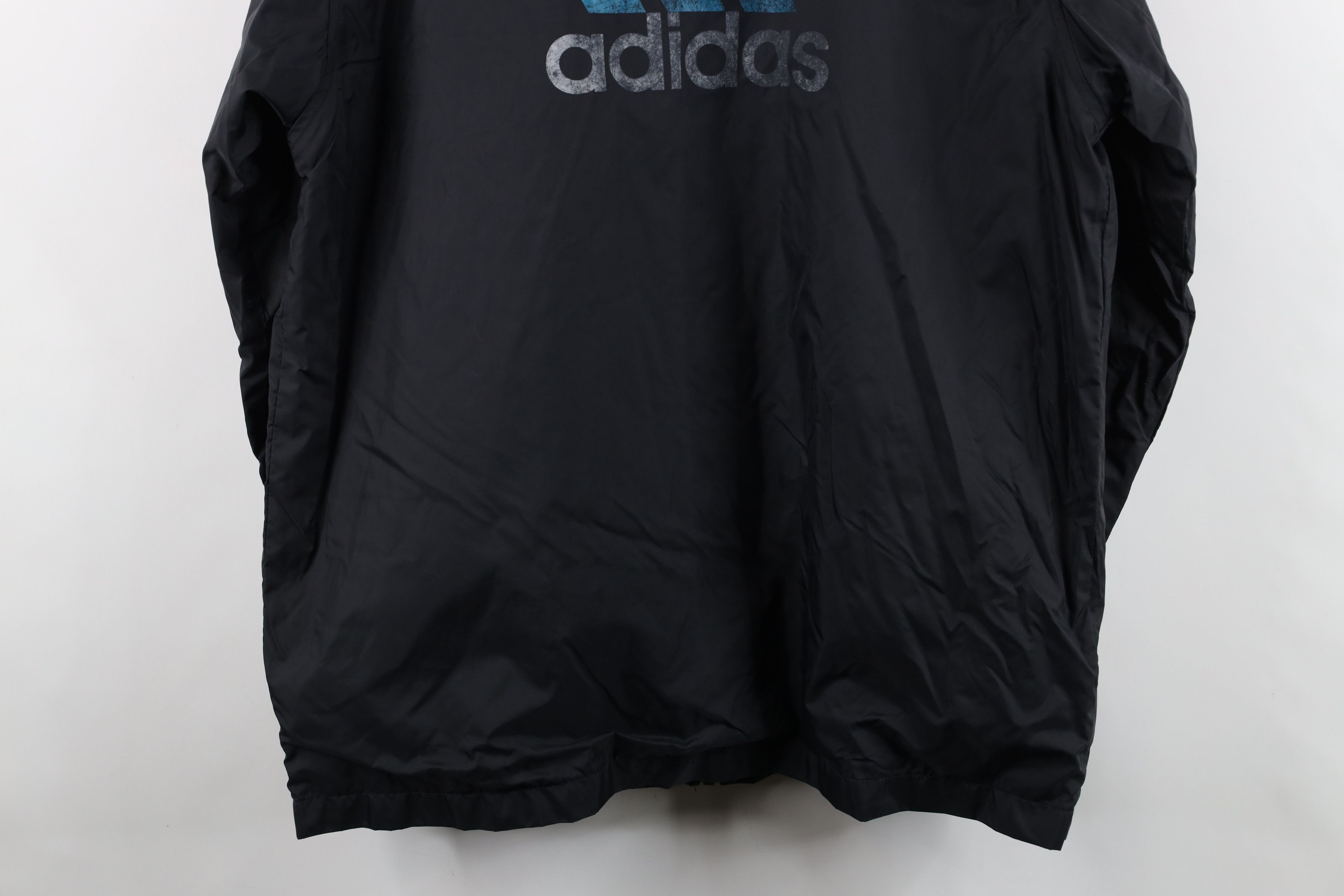 Adidas Vintage 90s Adidas Spell Out Lined Hooded Windbreaker Jacket Size US XL / EU 56 / 4 - 16 Thumbnail