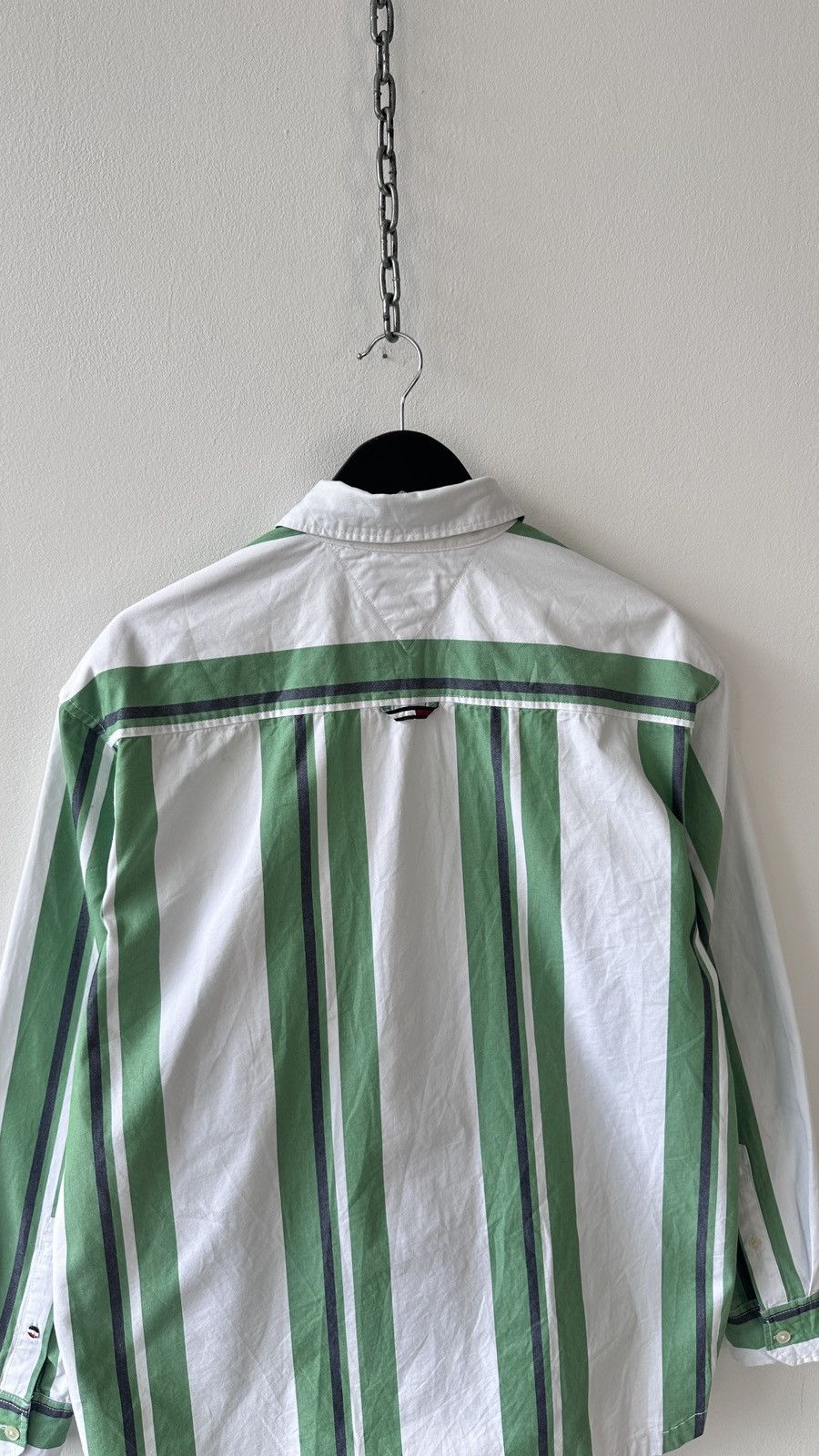 Tommy Hilfiger Tommy Jeans Striped Shirt Skate Fit Y2K Baggy Retro Big Logo Size US M / EU 48-50 / 2 - 11 Thumbnail