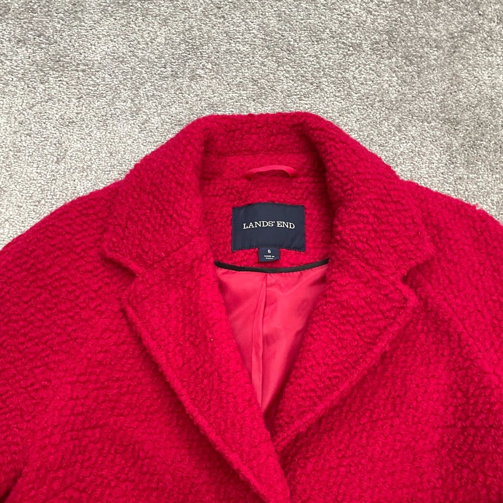 Lands' End Lands' End Blazer Womens 6 Red Lined Single Breasted Workwear Wool Jacket Coat Size M / US 6-8 / IT 42-44 - 3 Thumbnail