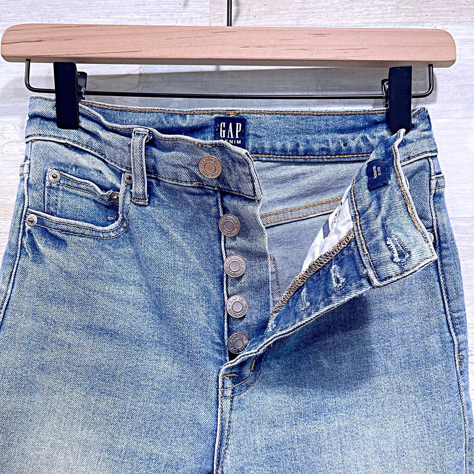 Gap GAP Cigarette Slim Button Fly Jeans Light Washwell Womens 24 Size 24" / US 00 / IT 34 - 7 Thumbnail