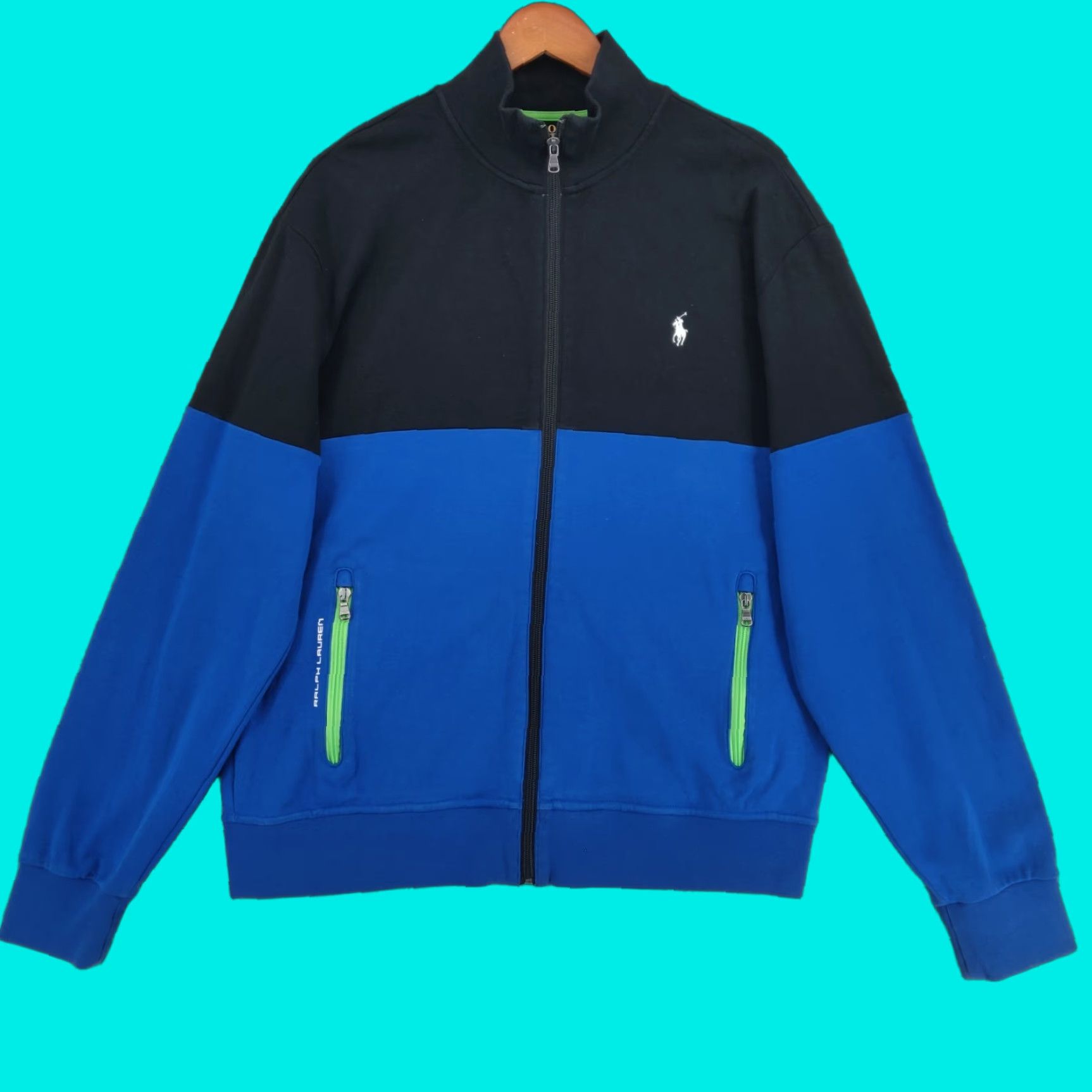 Polo Ralph Lauren Polo Ralph Lauren Track Jacket Mens Large Blue Full Zip Pony Logo Performance Size US L / EU 52-54 / 3 - 1 Thumbnail