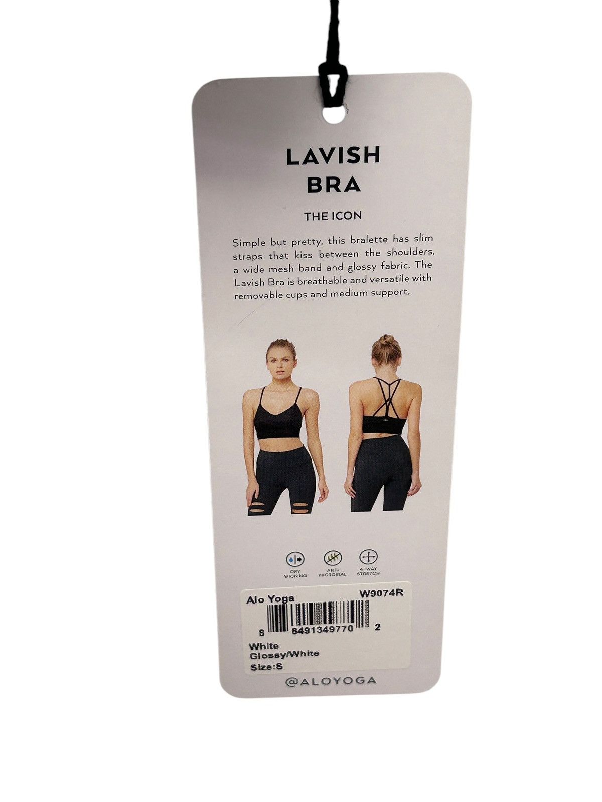 Alo Yoga Alo Yoga White Lavish Sports Bra Glossy White S NWT Size S / US 4 / IT 40 - 7 Thumbnail