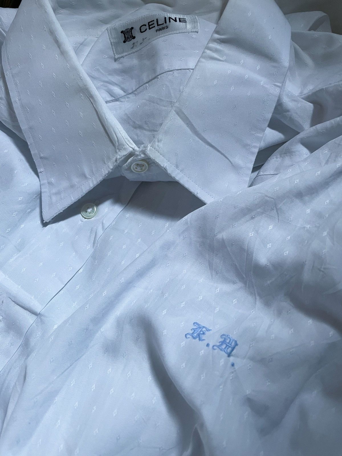 Celine CELINE WHITE BUTTON DOWN SHIRT Size US L / EU 52-54 / 3 - 9 Thumbnail