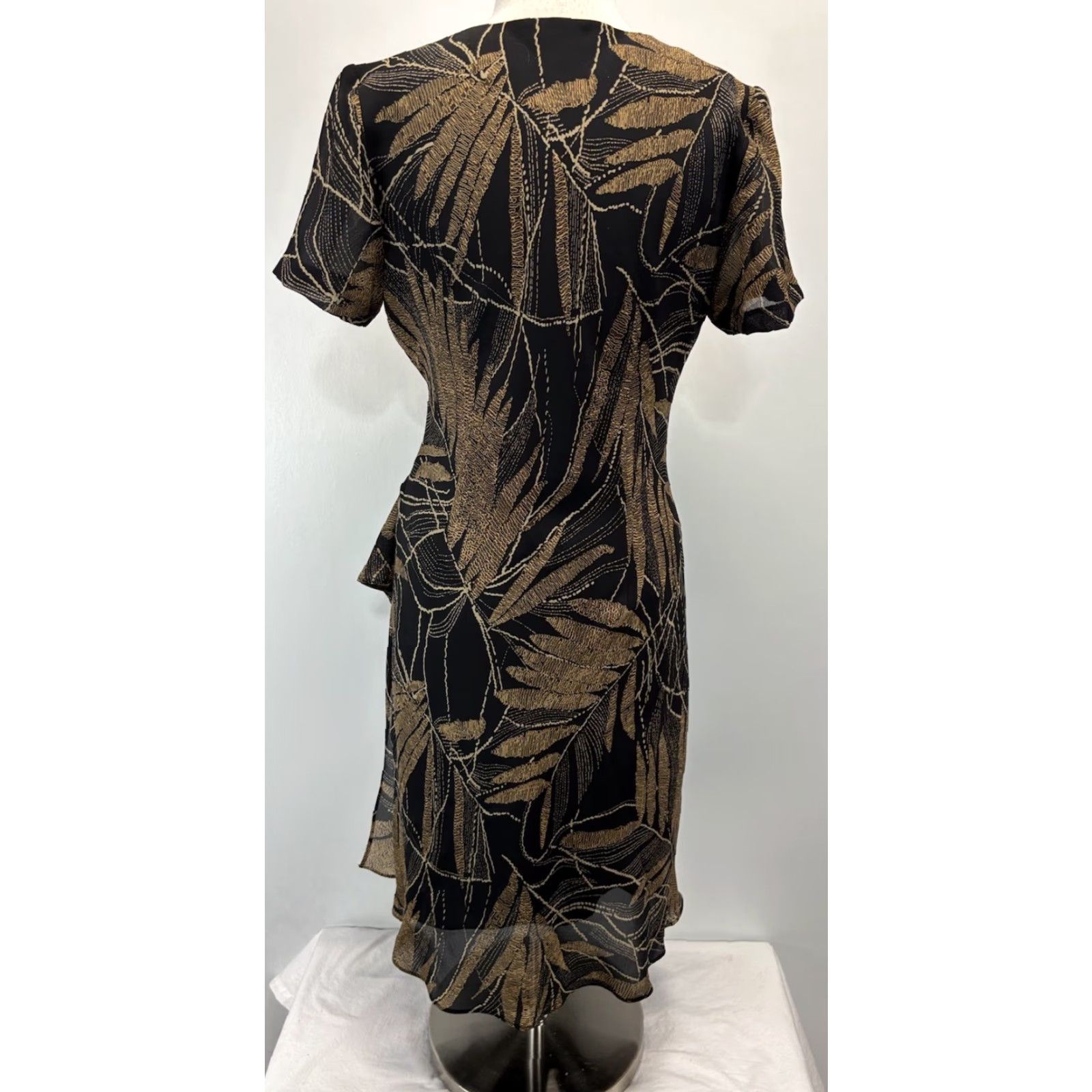 Coldwater Creek VINTAGE Coldwater Creek Sheath Dress Sz 12 Faux Wrap Black Brown Flowy Forest Fairy Midi Size XL / US 12-14 / IT 48-50 - 3 Thumbnail