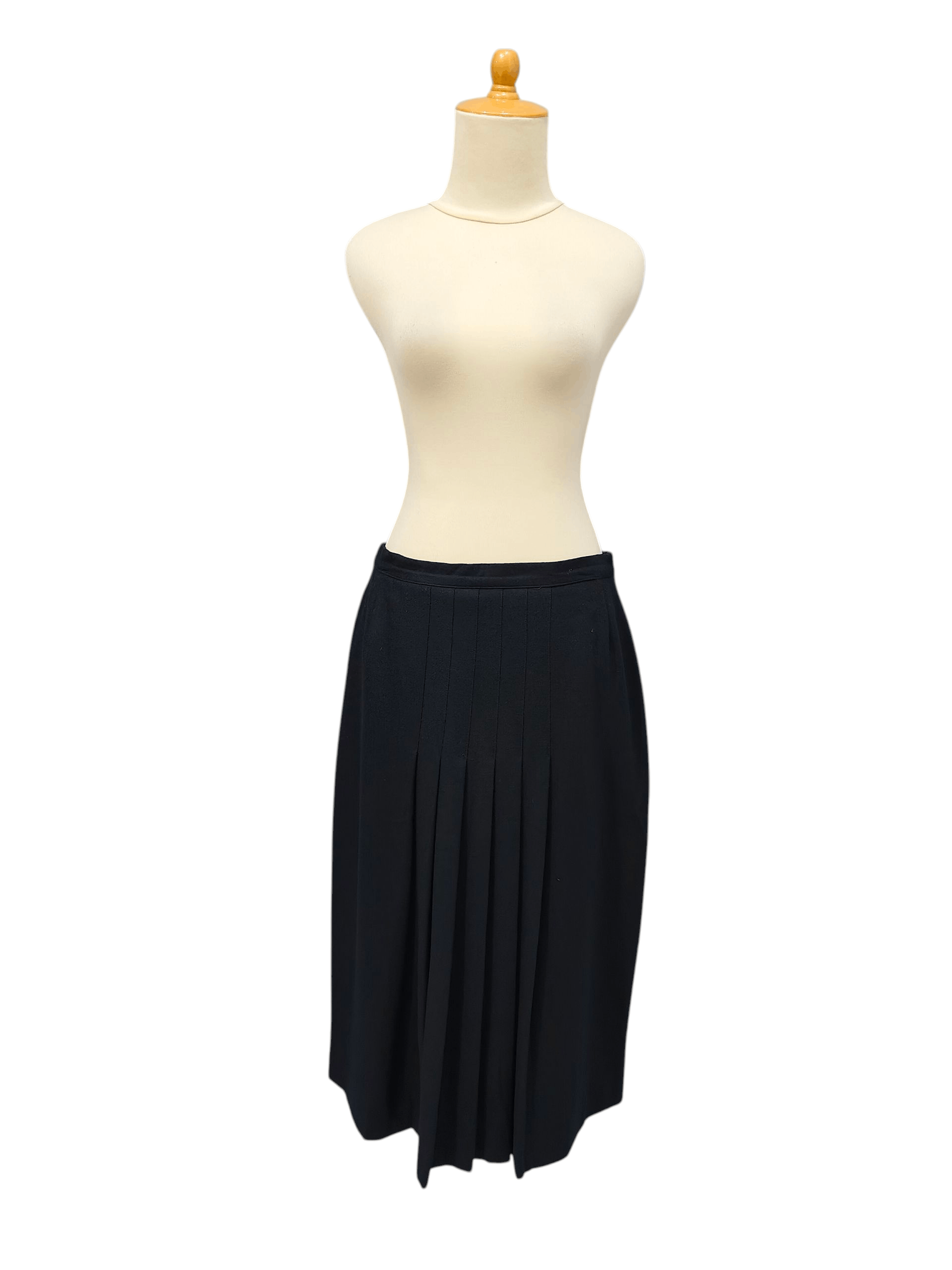 Vintage 90s Roccobarocco🇮🇹 Tailored Draped Silhouette Wool Skirt Size 31" - 1 Thumbnail