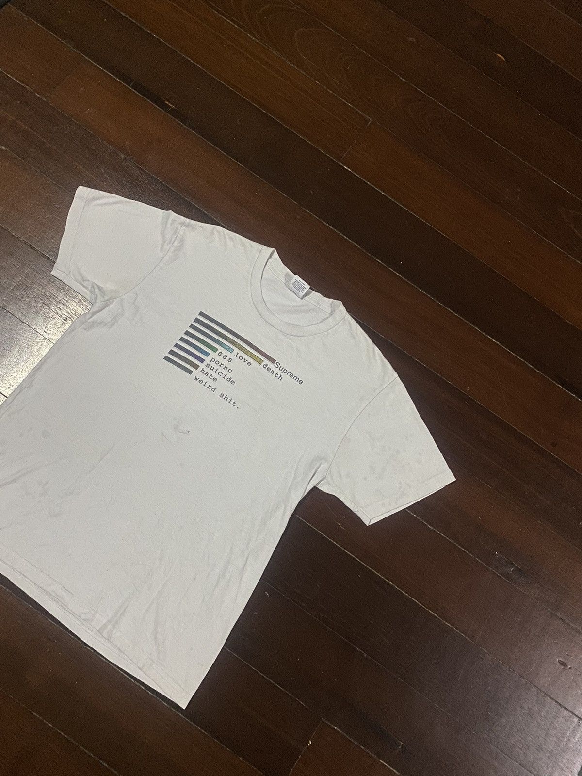 Supreme Supreme Chart Tee, white SS18, medium. Size US M / EU 48-50 / 2 - 6 Thumbnail