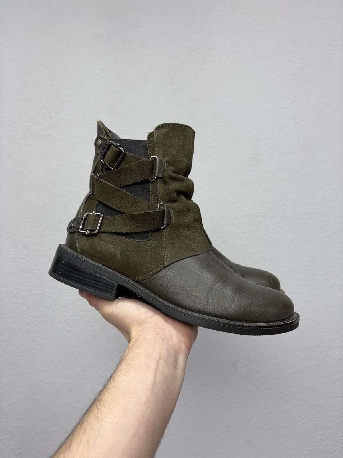 If Six Was Nine Vintage Italian AS98 Rick Owens Style Leather Biker Boots Size US 8 / EU 41 - 7 Thumbnail
