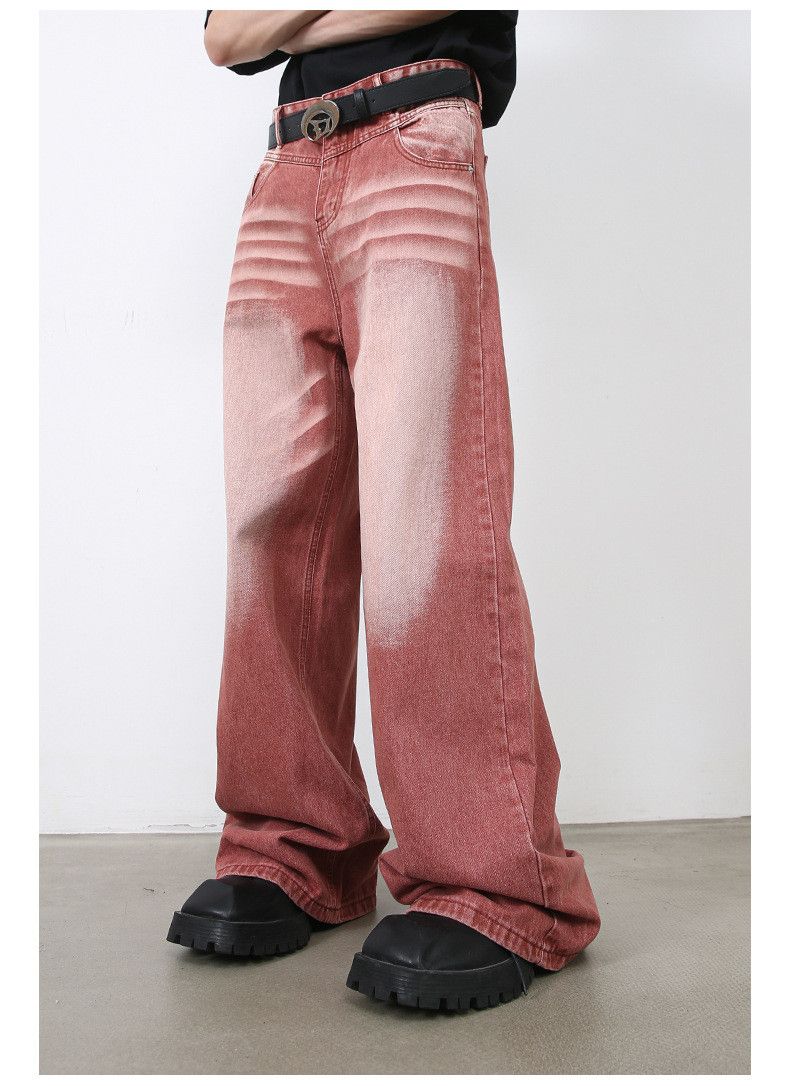 Japanese Brand American-Style High-Street Vintage Washed Red Jeans Size US 32 / EU 48 - 4 Thumbnail