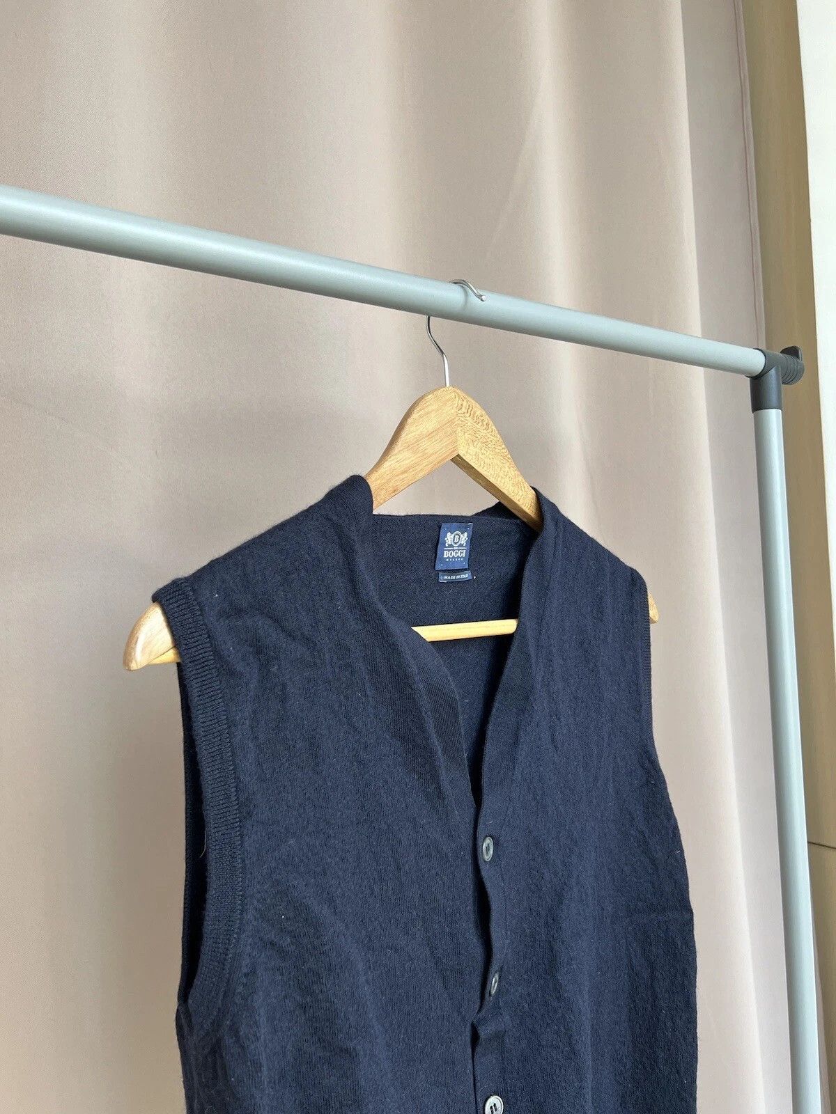 Boggi Boggi Milano Wool Vest Womens Size M/L Navy Blue Sleeveless Size L / US 10 / IT 46 - 3 Thumbnail
