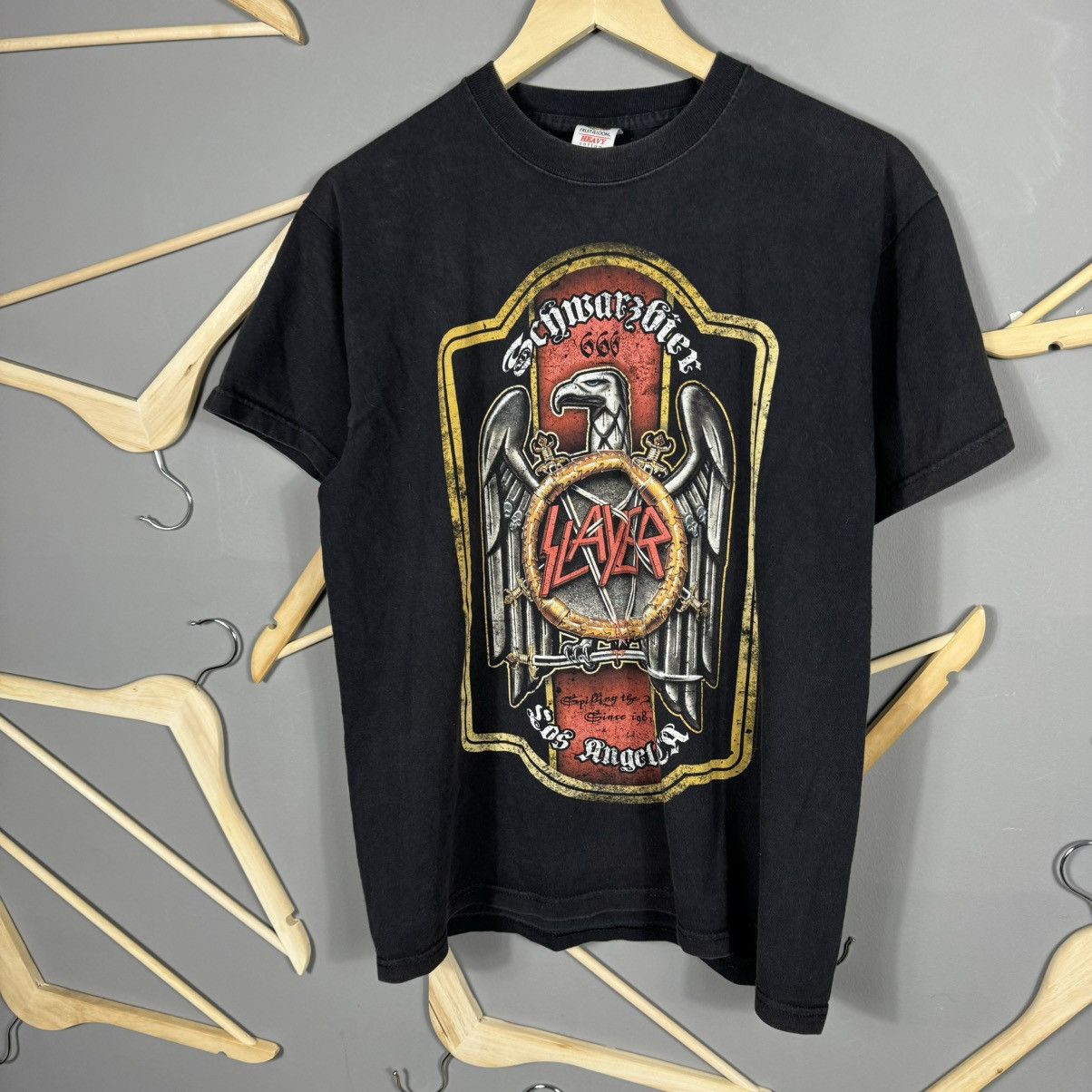 Band Tees × Slayer × Vintage Vintage Slayer Schwarzbier T-shirt Size US L / EU 52-54 / 3 - 3 Thumbnail