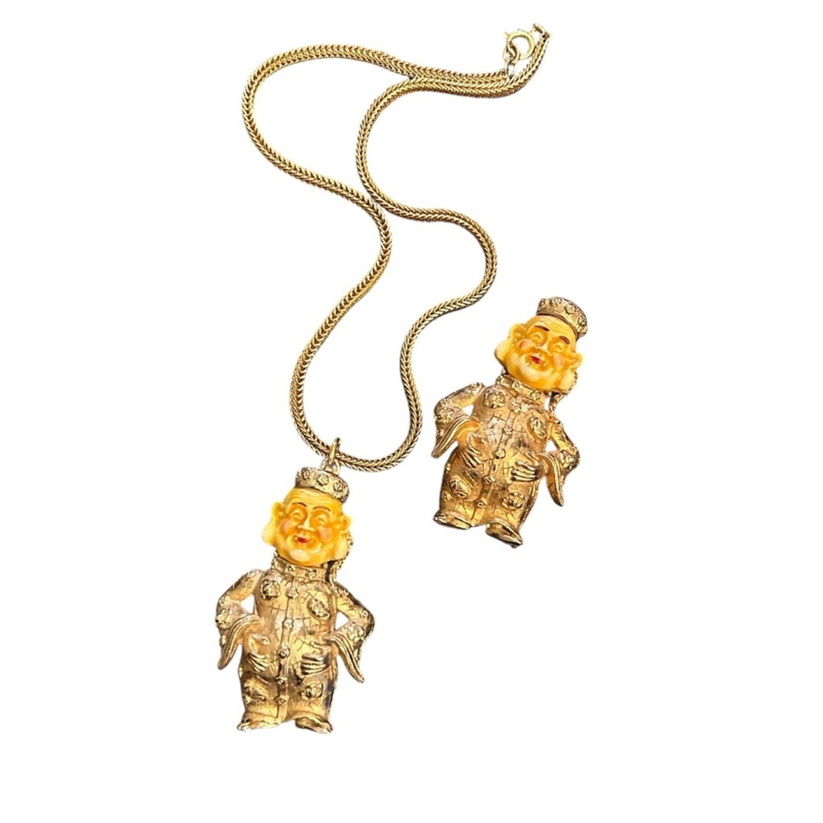 Vintage 70s Vintage NAPIER Asian Inspired Figural Necklace & Brooch Size ONE SIZE - 5 Thumbnail