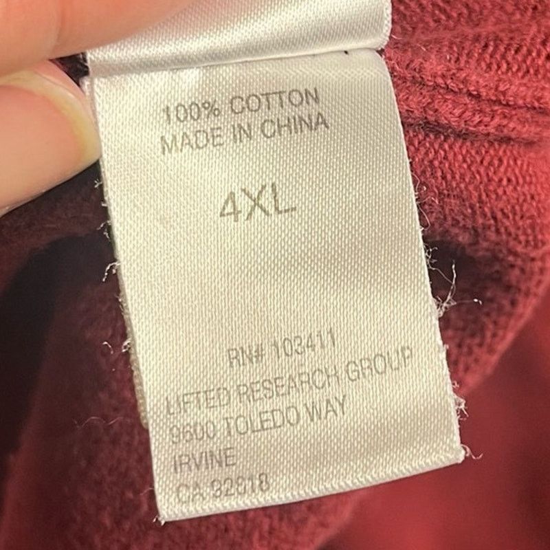 LRG Mens 4XL Vintage LRG Slow & Low Sweater Maroon Embroidered Size US XXL / EU 58 / 5 - 7 Thumbnail