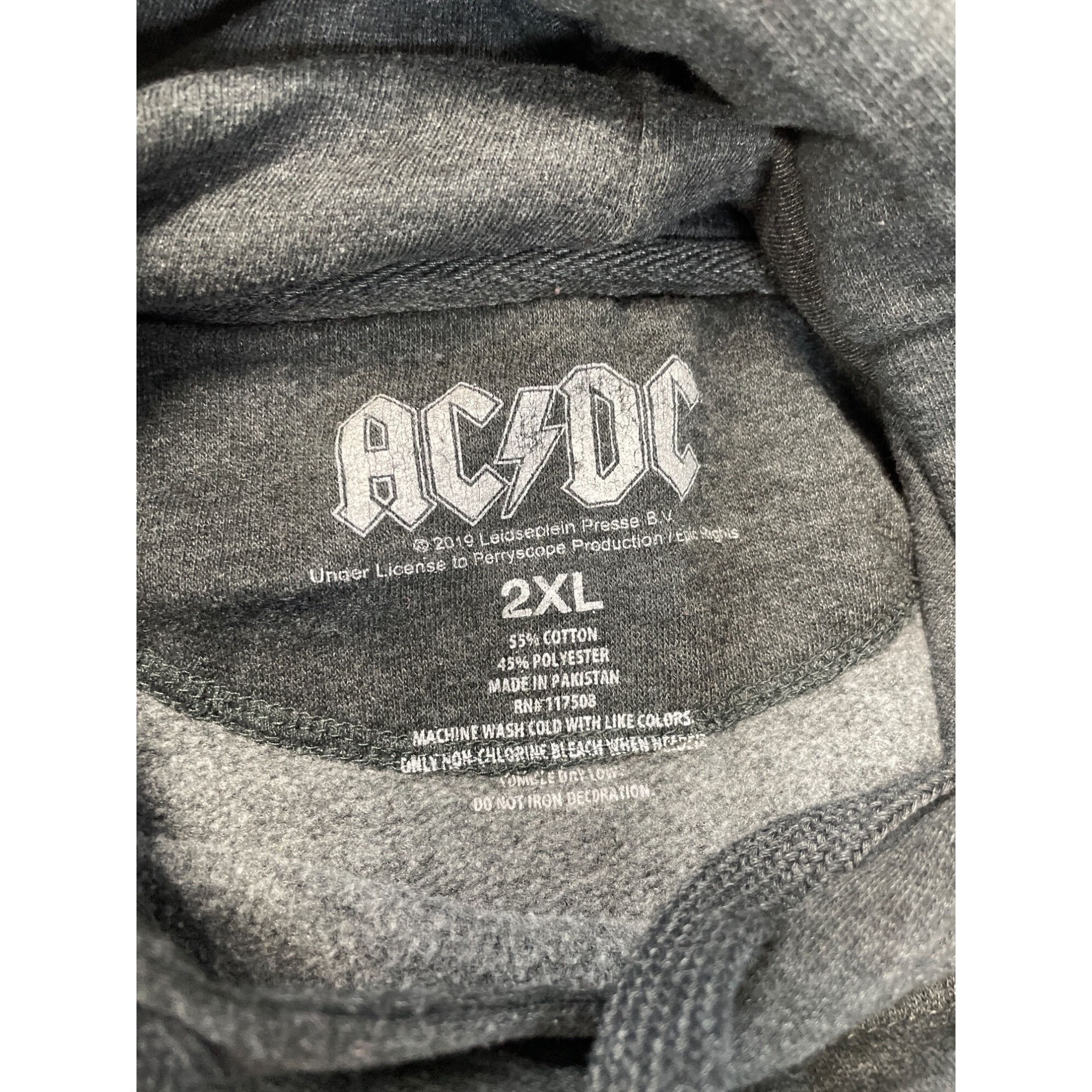 AC/DC AC/DC Mens Gray Hoodie Sweatshirt red yellow logo size 2XL S Size US XXL / EU 58 / 5 - 6 Thumbnail
