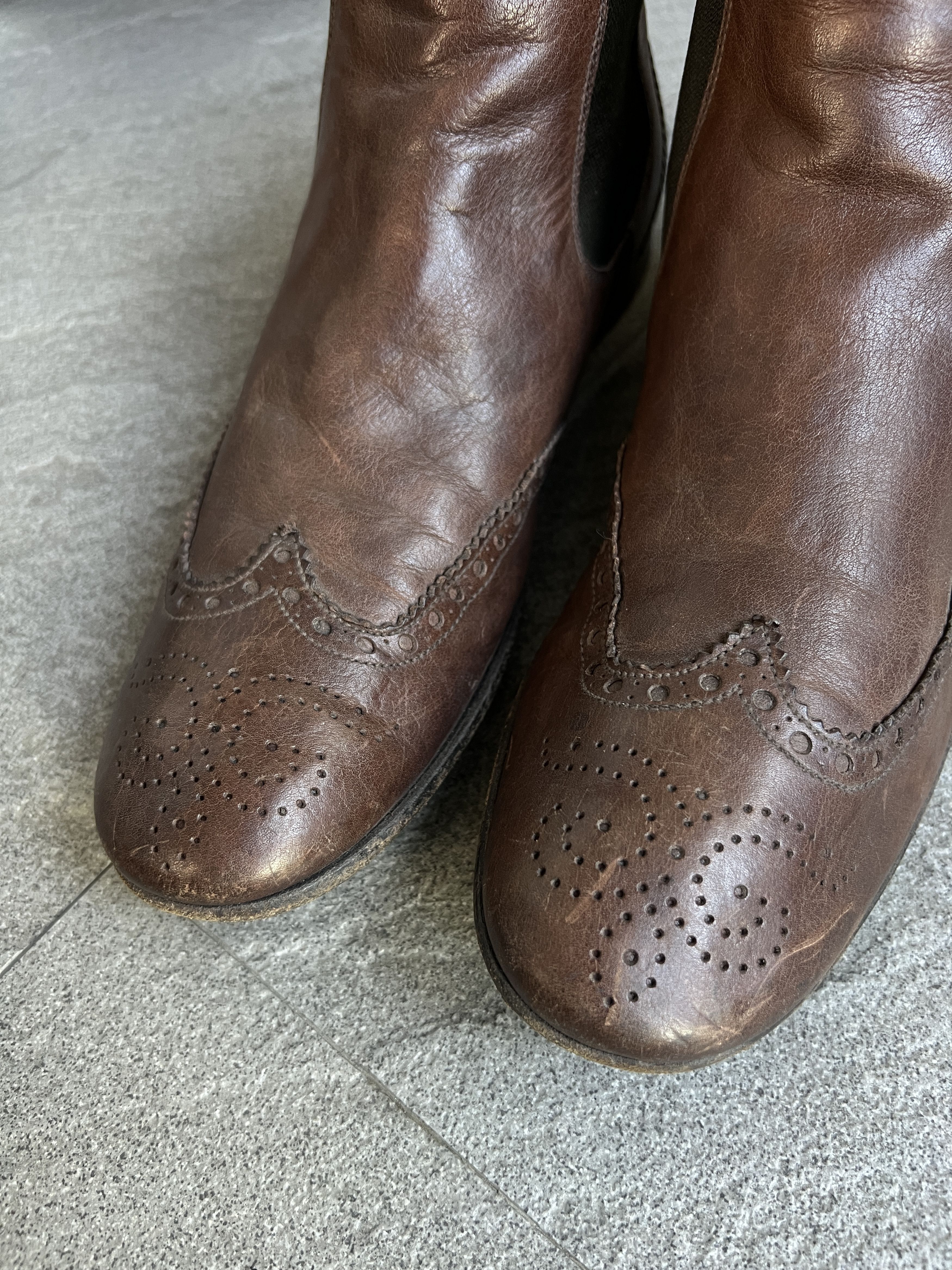 Prada Prada Milano Brown Wingtip Chelsea Boots Size 7.5 Size US 7.5 / EU 40-41 - 4 Thumbnail
