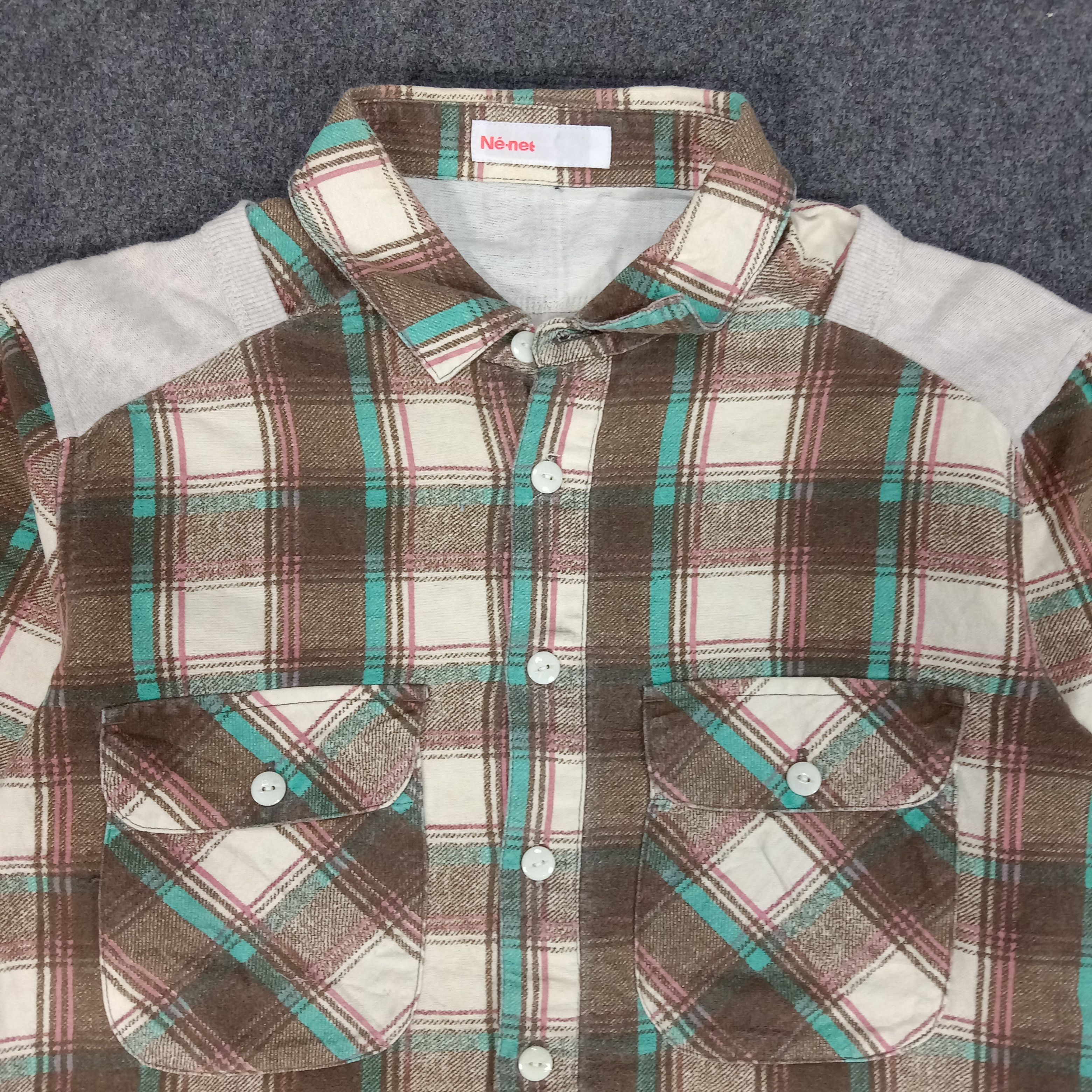 Issey Miyake × Ne-Net × Vintage Assemblage Nenet by Issey Miyake Japan Flannel Shirt Size US M / EU 48-50 / 2 - 2 Thumbnail