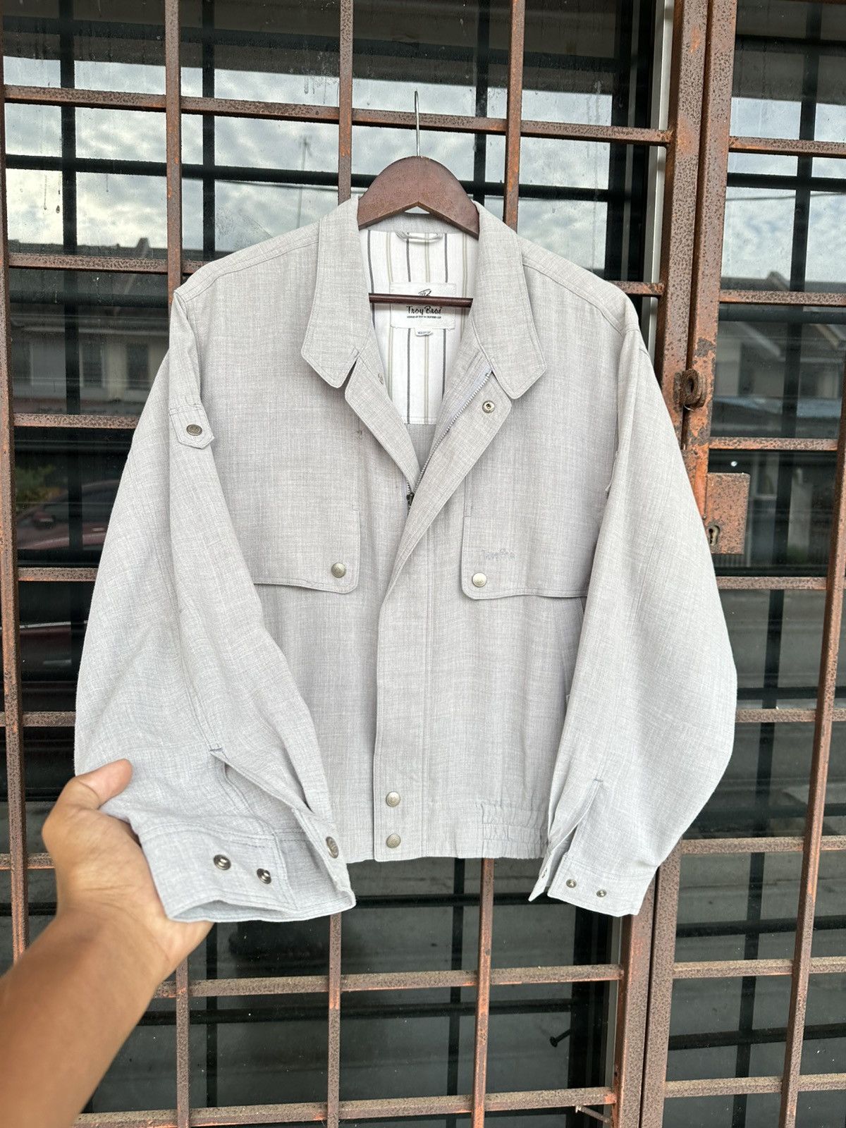 Vintage 👹Troy Bros Light Bomber Jacket Size US M / EU 48-50 / 2 - 6 Thumbnail