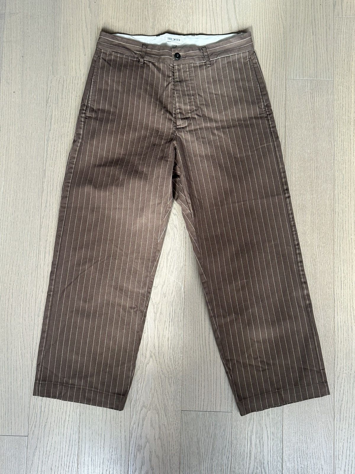 Brown Pinstripe Pants
