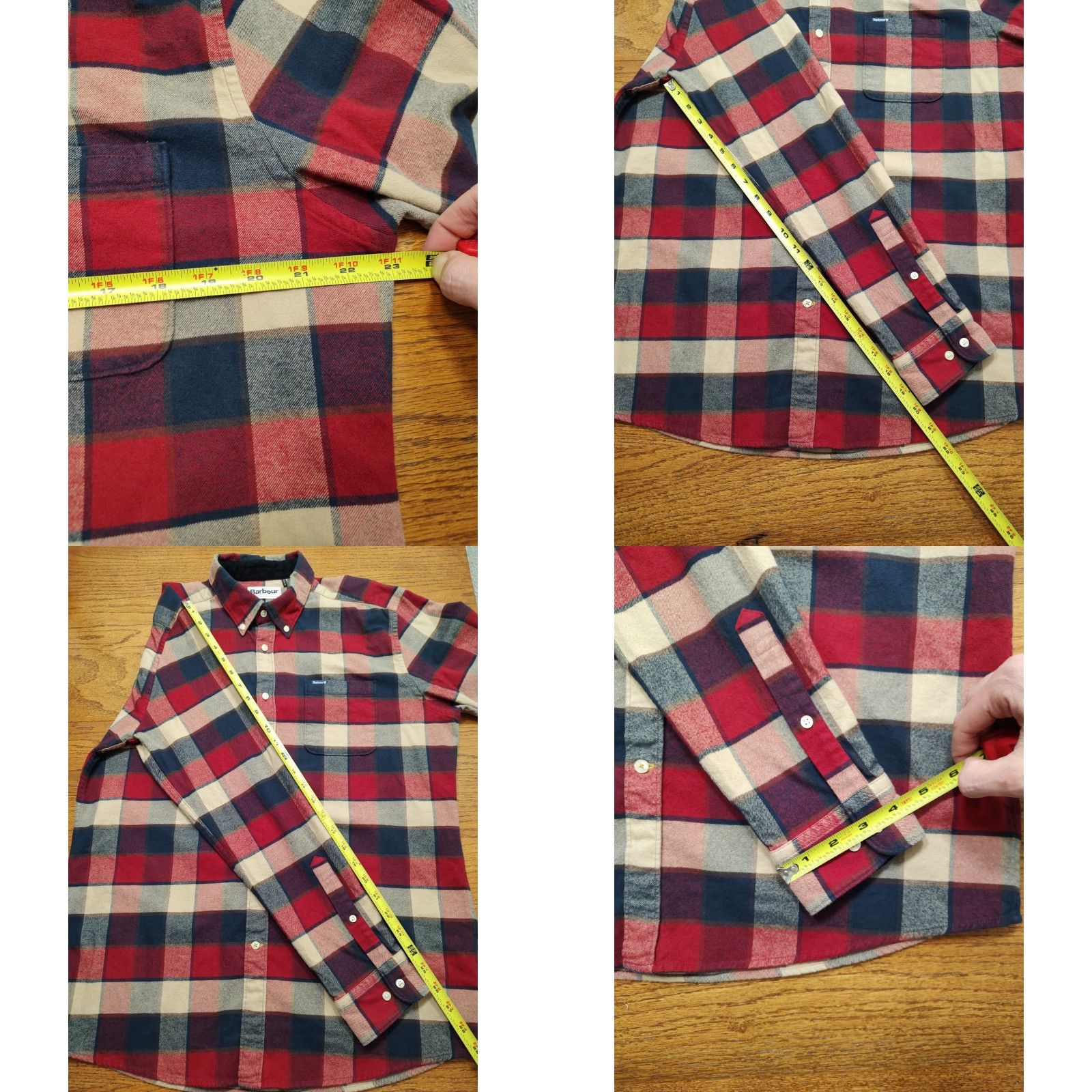Barbour Barbour Shirt Tailored Fit Button-Down Barbour Tailored Fit Flannel Shirt Mens M Red Plaid Outdoor Size US M / EU 48-50 / 2 - 8 Thumbnail