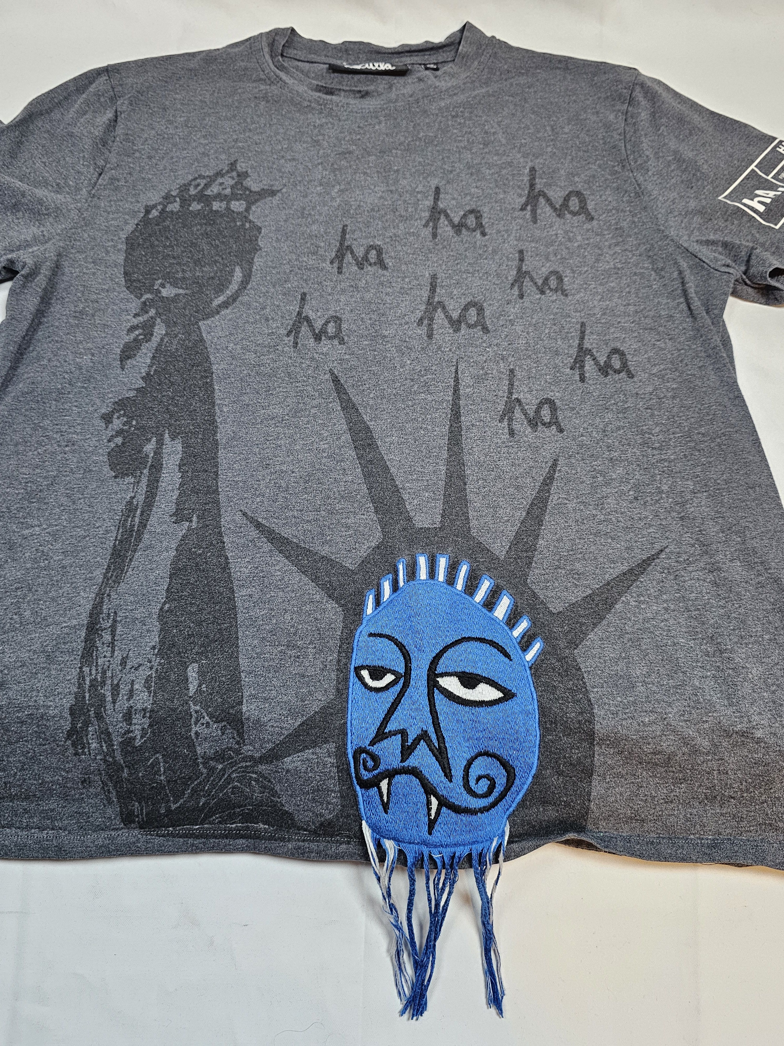 Haculla HACULLA Haha Liberty Drop Shoulder T-Shirt, Grey Medium EUC Size US M / EU 48-50 / 2 - 13 Thumbnail