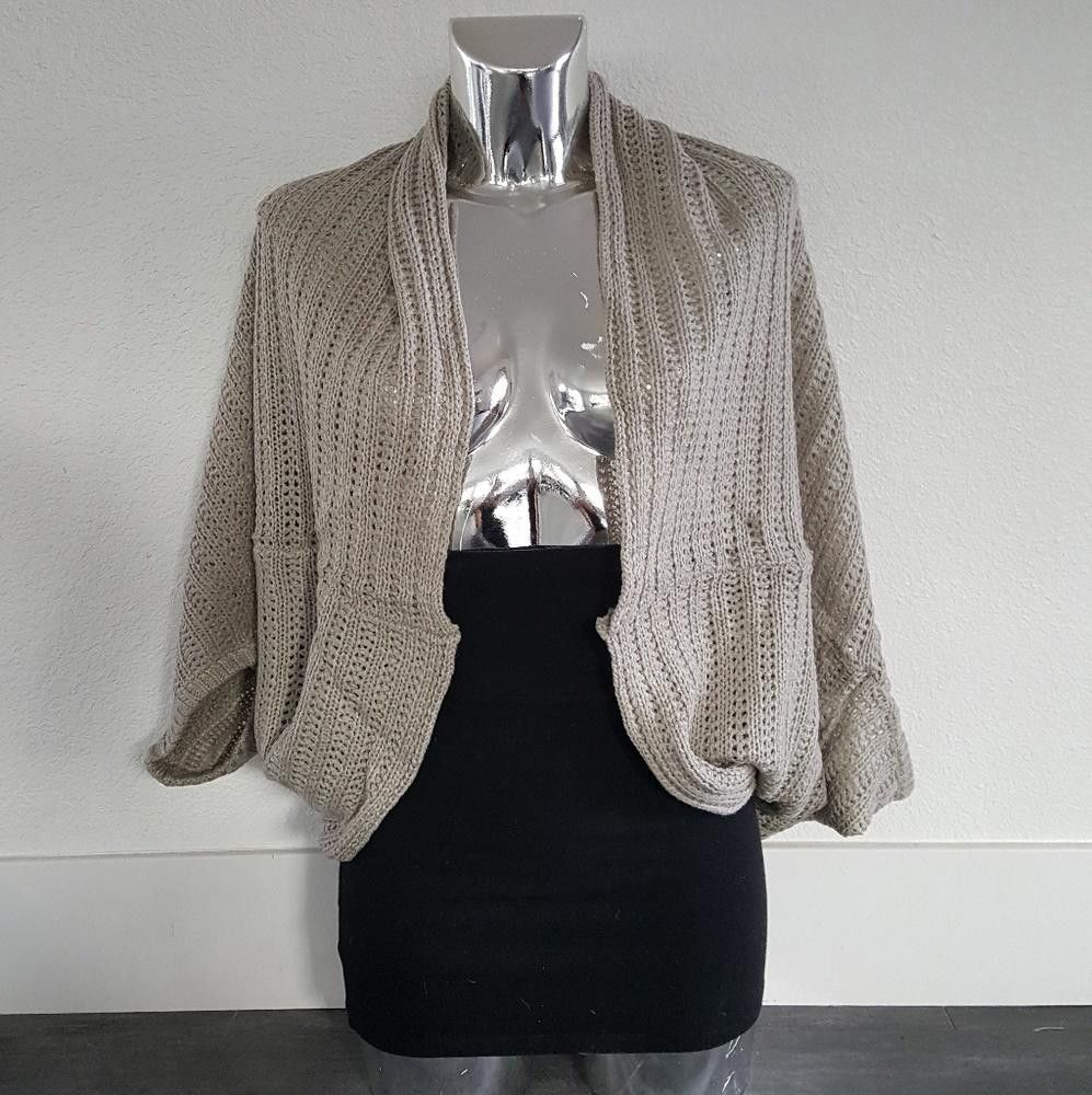 Designer Grey Dolman Sleeve Loose Shawl Cardigan Size ONE SIZE - 1 Thumbnail