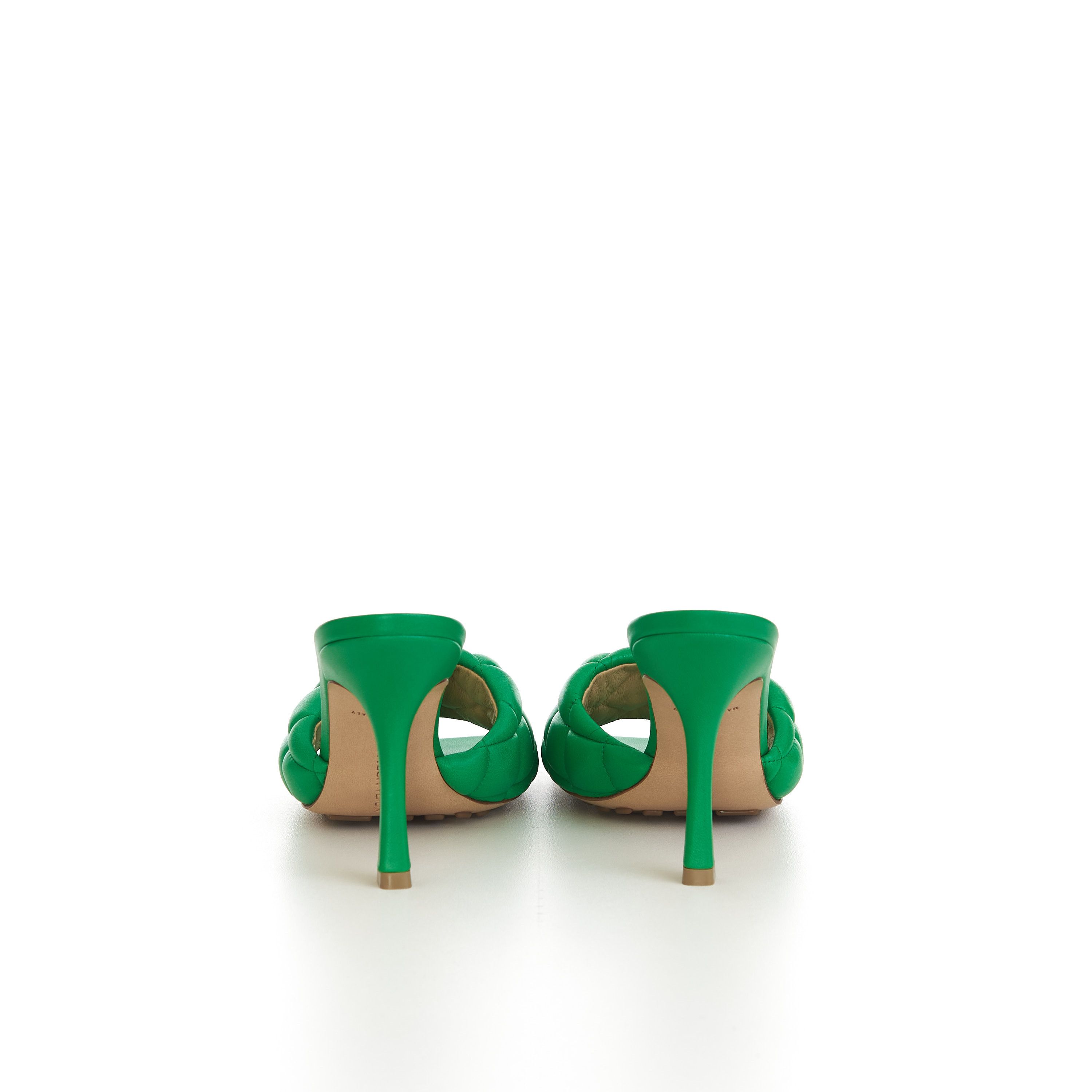 Bottega Veneta Padded Mules In Parakeet Green Quilted Leather Size US 5.5 / IT 35.5 - 8 Thumbnail