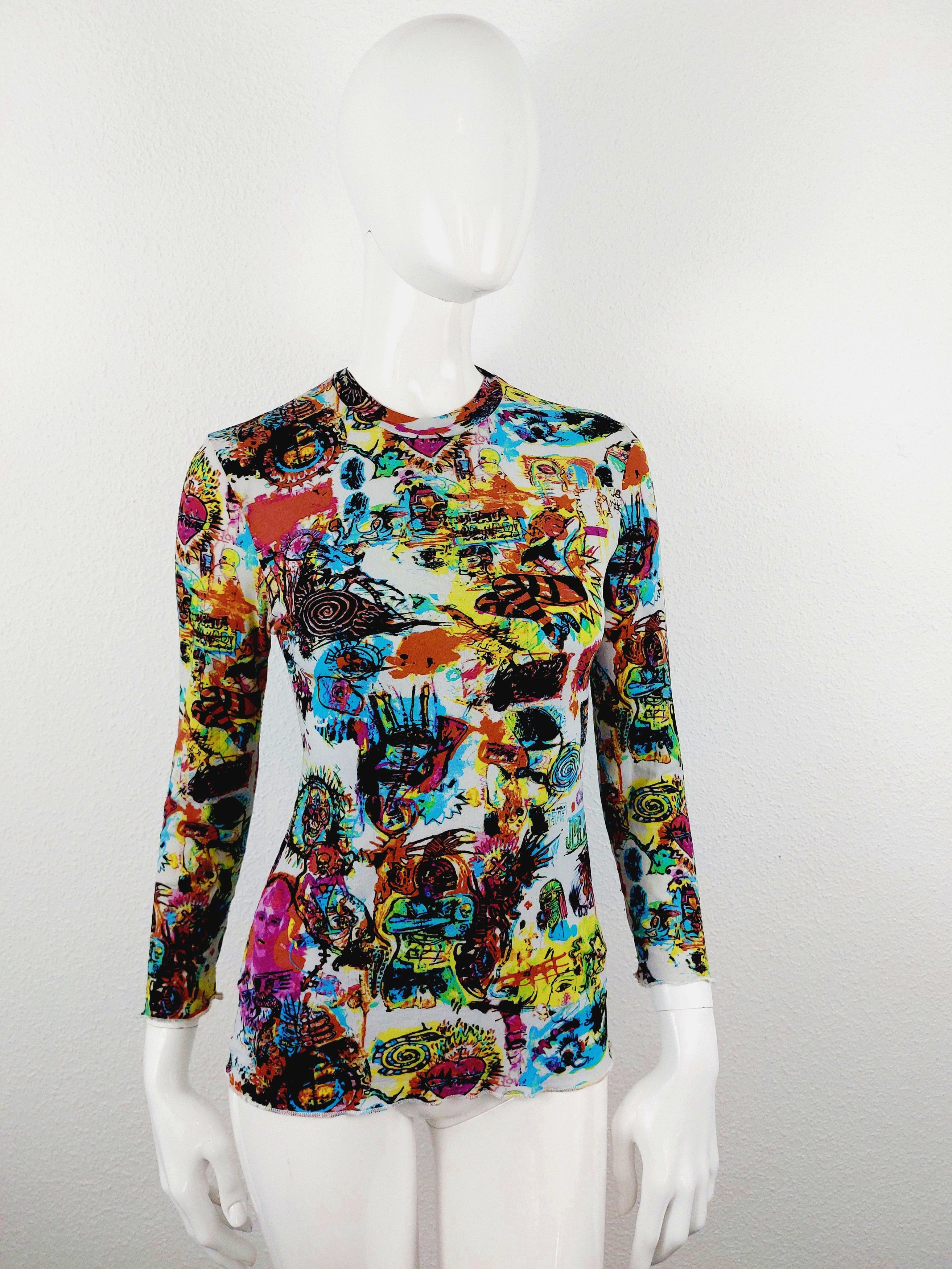 Jean Paul Gaultier Jean Paul Gaultier Basquiat Comic Art Tattoo Top T-Shirt Size US XS / EU 42 / 0 - 2 Thumbnail
