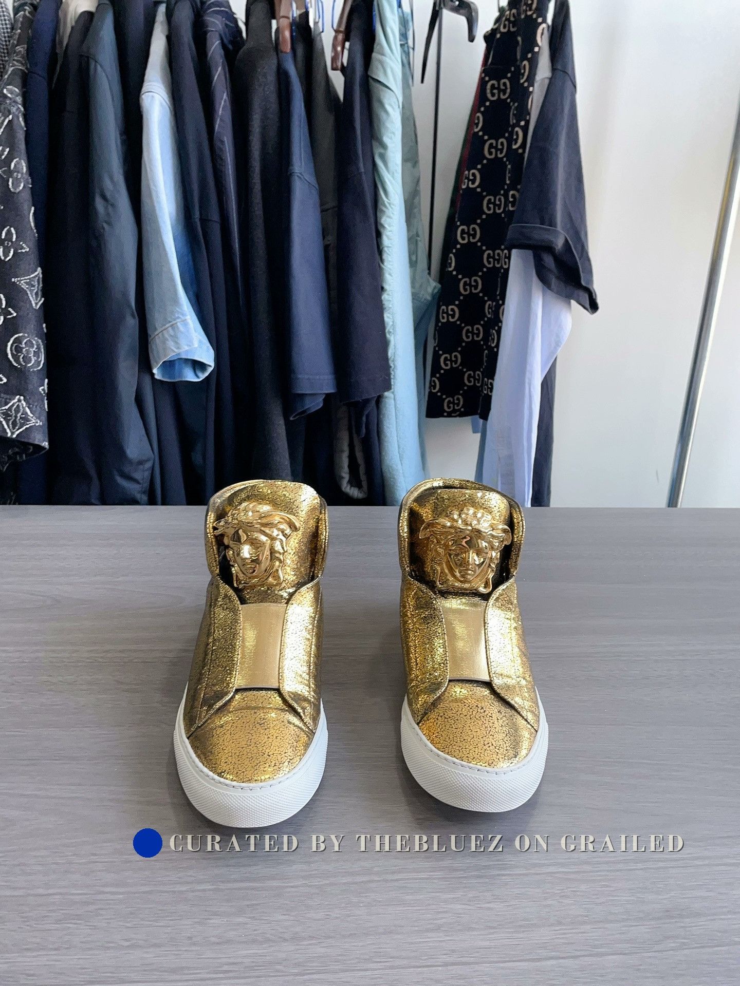 たこわさ VERSACE Kangaroo Leather Shoes Size 38.5