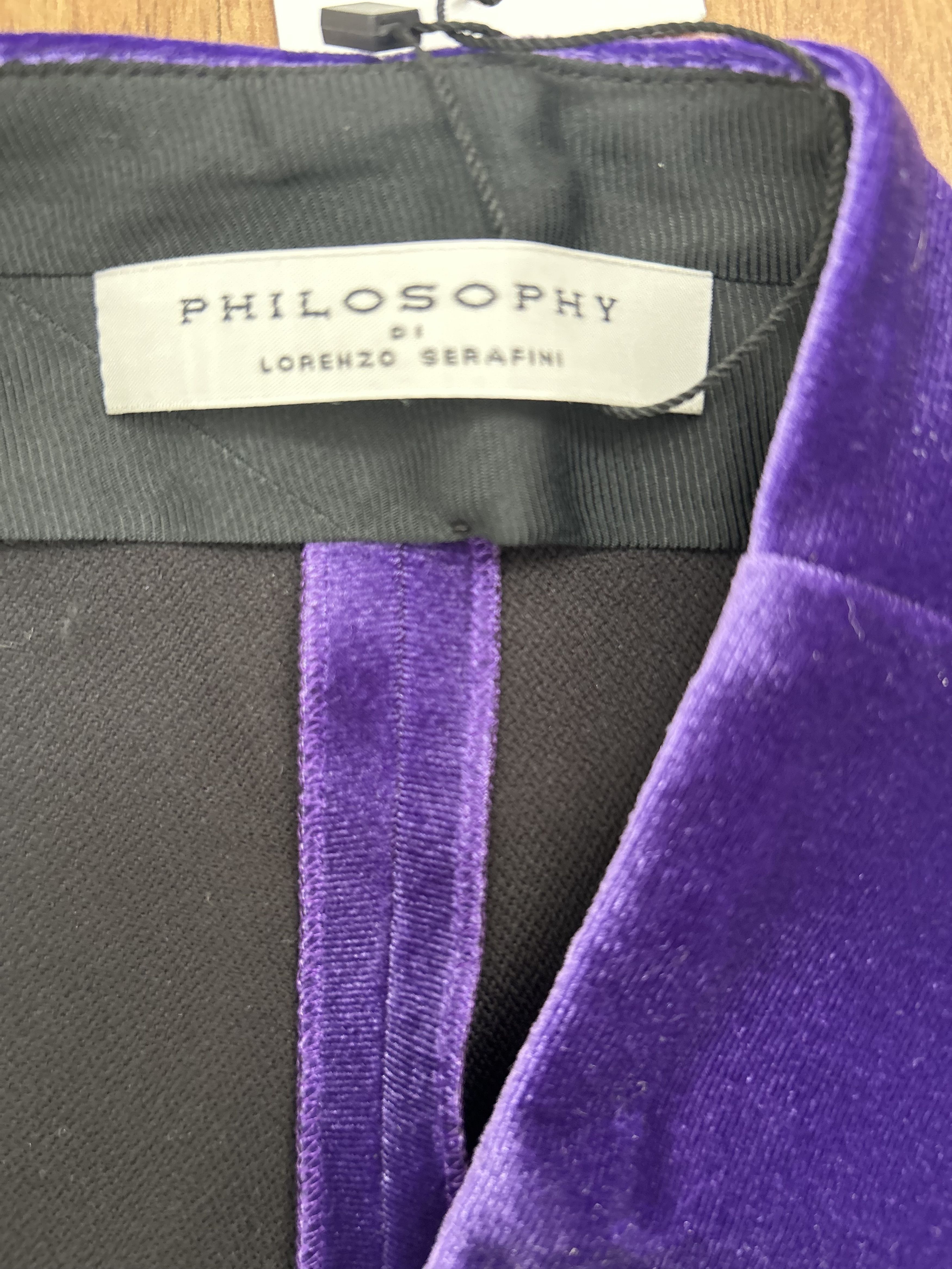 Philosophy di Lorenzo Serafini Philosophy di Lorenzo Serafini wide leg purple velvet pants Size 28" / US 6 / IT 42 - 3 Thumbnail