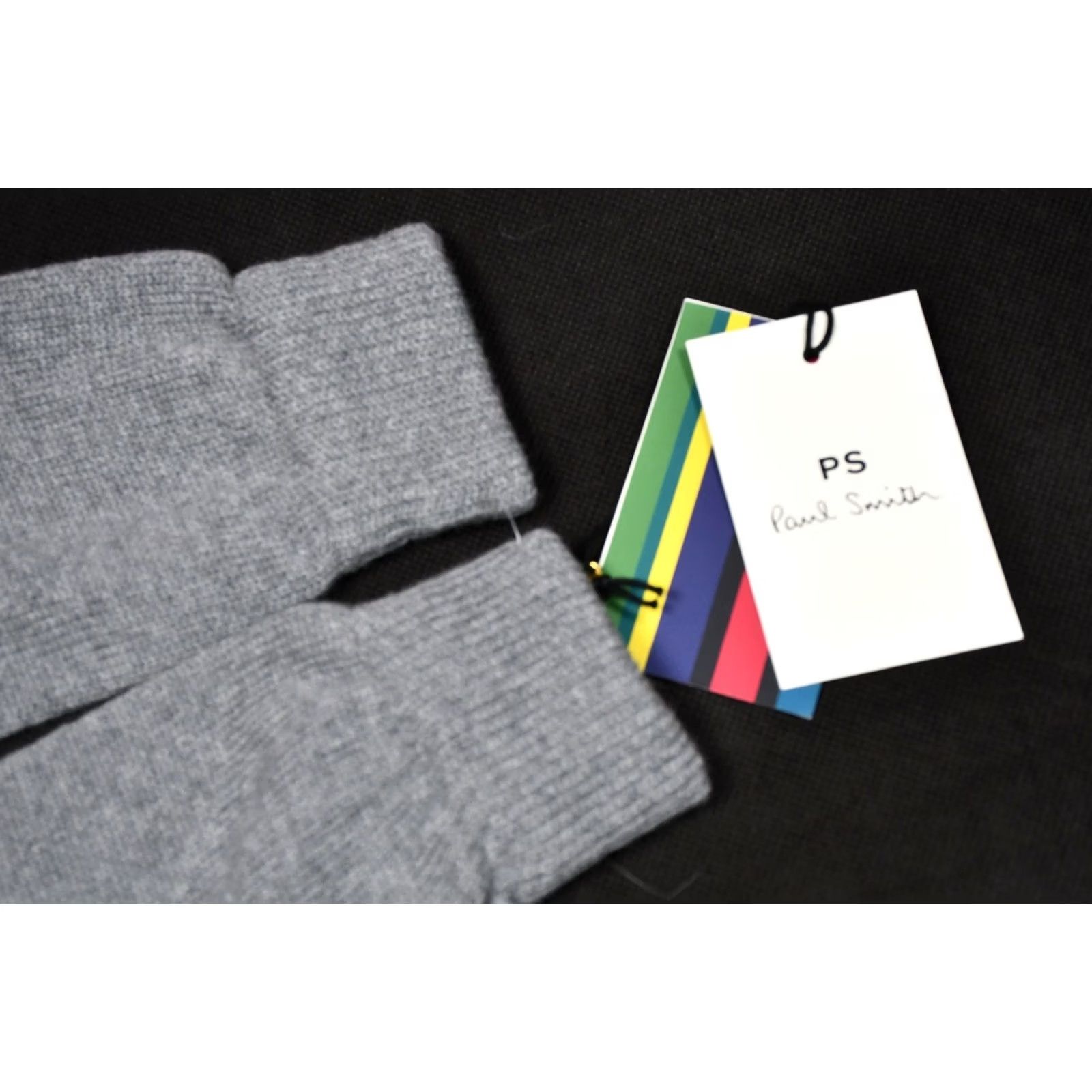 Paul Smith Paul Smith Cashwool Men's Wool Gloves Grey One Size Wrist Knit 100% Lambswool Solid Winter Fall Spring Casual Mens Size ONE SIZE - 6 Thumbnail