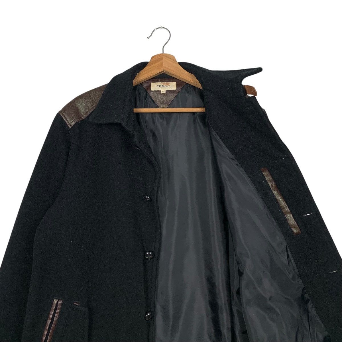 Leather TOMMY Wool Leather Button Jacket #2133-C94 Size US XL / EU 56 / 4 - 10 Thumbnail
