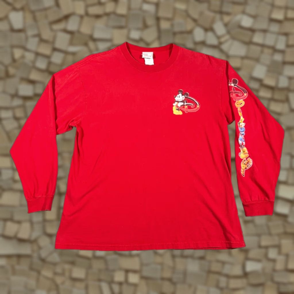 Disney VINTAGE Disney Shirt Adult LARGE Red Mickey Mouse Cartoon Characters 90s Y2K Disney Store T-Shirt Mens Size US L / EU 52-54 / 3 - 1 Thumbnail