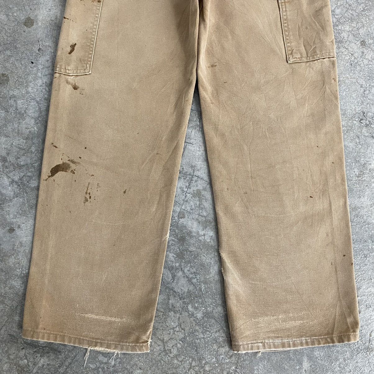 Carhartt VTG Carhartt Double Knee Faded Tan Dirty Carpenter Pants Size US 31 - 22 Thumbnail