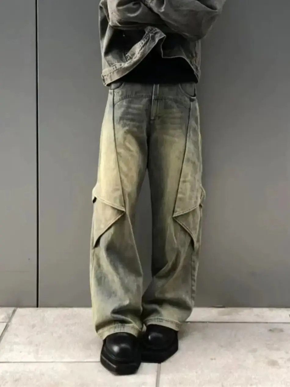 Japanese Brand Retro loose fitting wide leg micro flared jeans Size US 32 / EU 48 - 2 Thumbnail