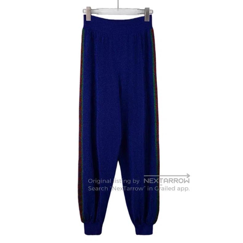 Gucci Gucci Size S Dark blue side stripe fine glitter cotton leg Size US 29 - 2 Thumbnail