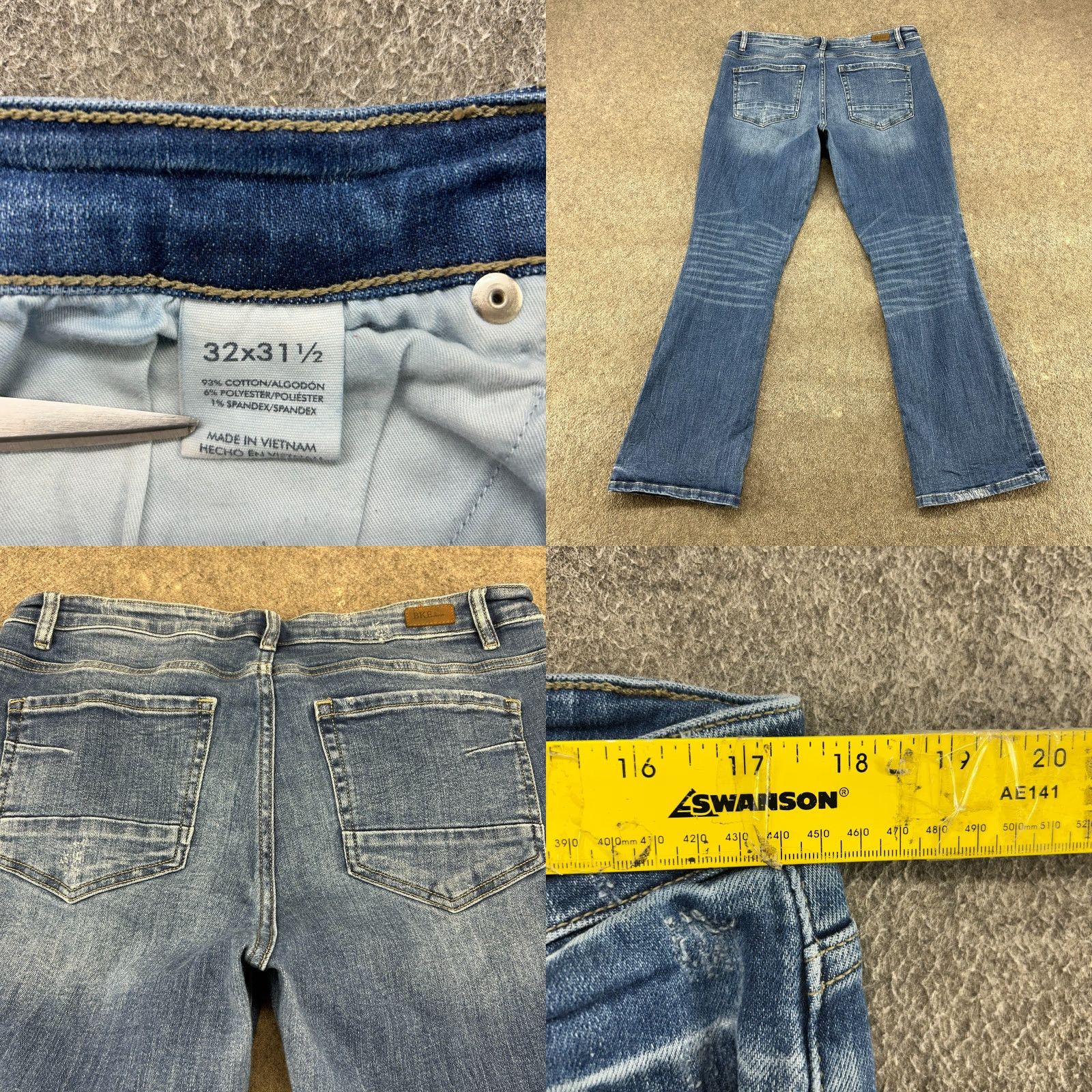 Vintage BKE Payton Jeans Jeans Bootcut Womens 32x31.5 Blue Medium Wash Distressed 90s Buckle Bke Regular Mens? Size 24" / US 00 / IT 34 - 9 Thumbnail