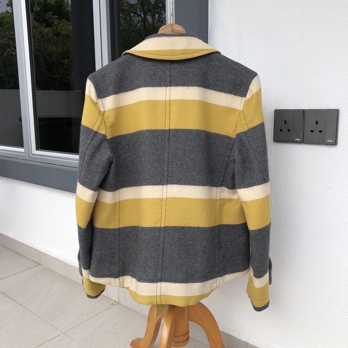 Issey Miyake Issey Miyake Japan Ne-Net Stripes Wool Pea Coat Size M / US 6-8 / IT 42-44 - 10 Thumbnail