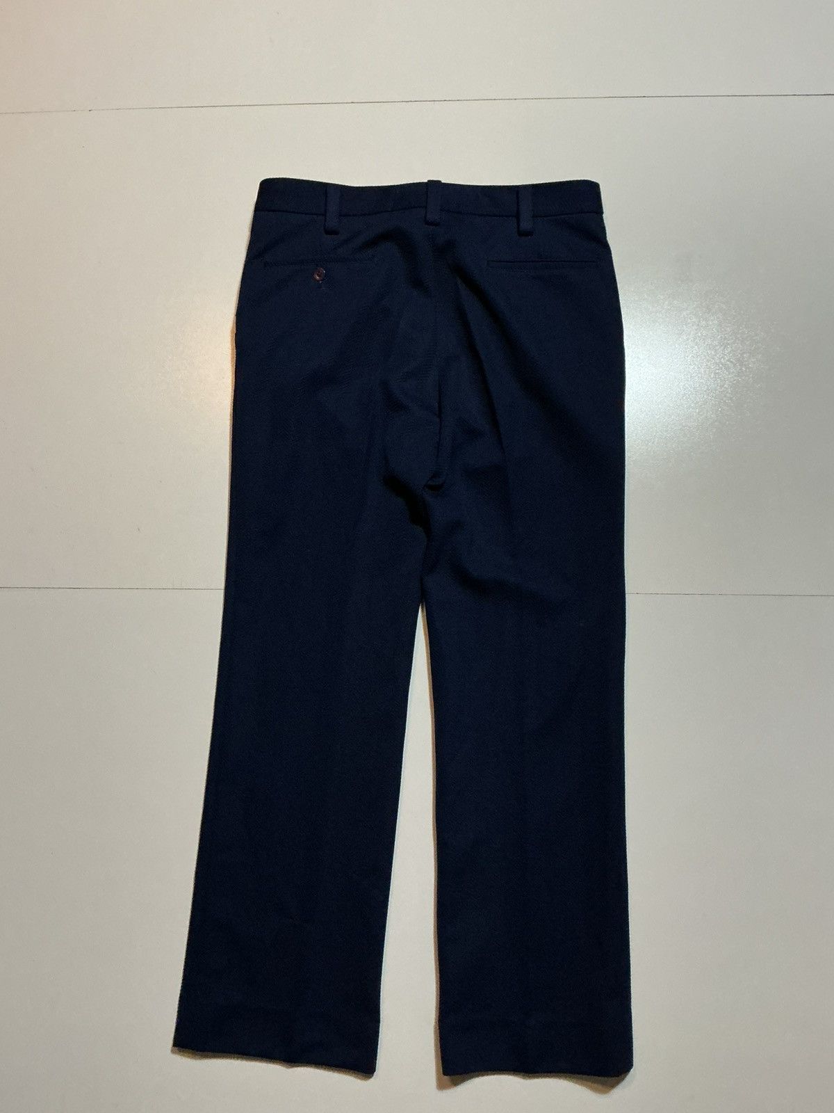 Vintage Vintage 70s Blue Textured Polyester Flare Disco Dress Pants Size US 32 / EU 48 - 3 Thumbnail