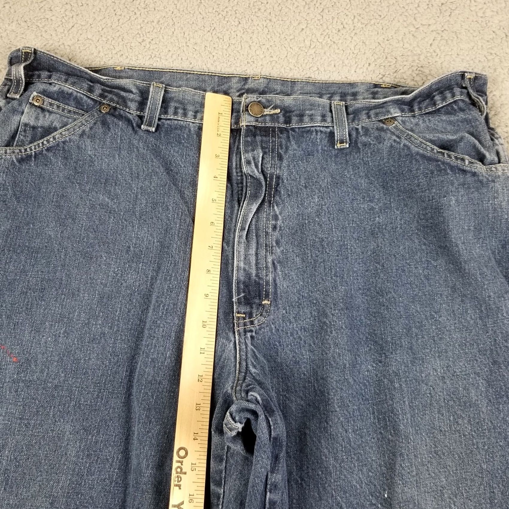 Dickies Dickies Genuine Men's Loose Fit 42 Denim Paint Work Shorts w/Double Tool Pockets Denim Shorts Mens 42 Blue Workwear 42 Dickies Size US 42 / EU 58 - 4 Thumbnail